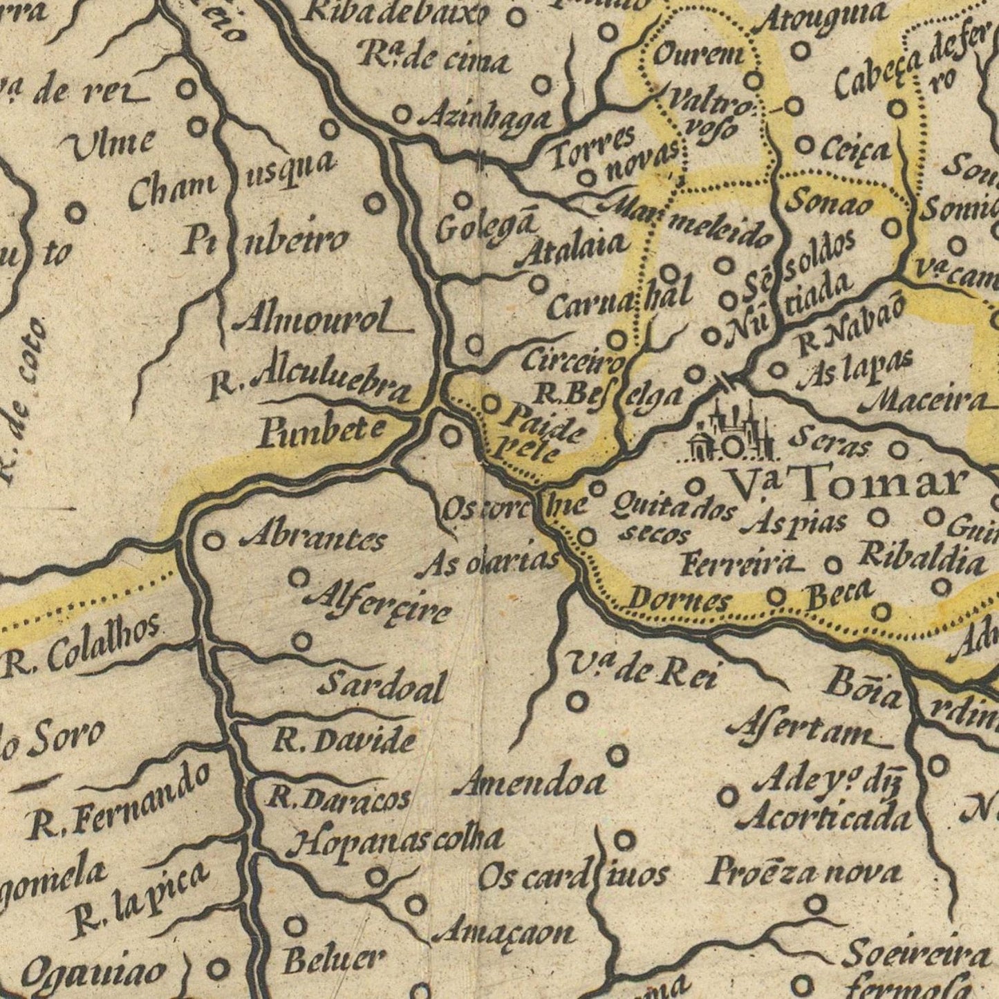 detail of the map from the centre