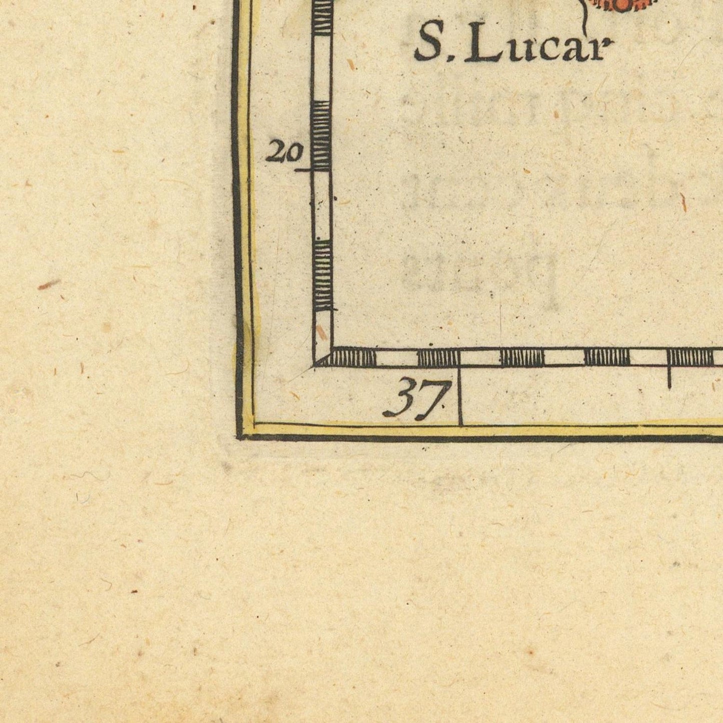 detail of the map from the bottom left corner