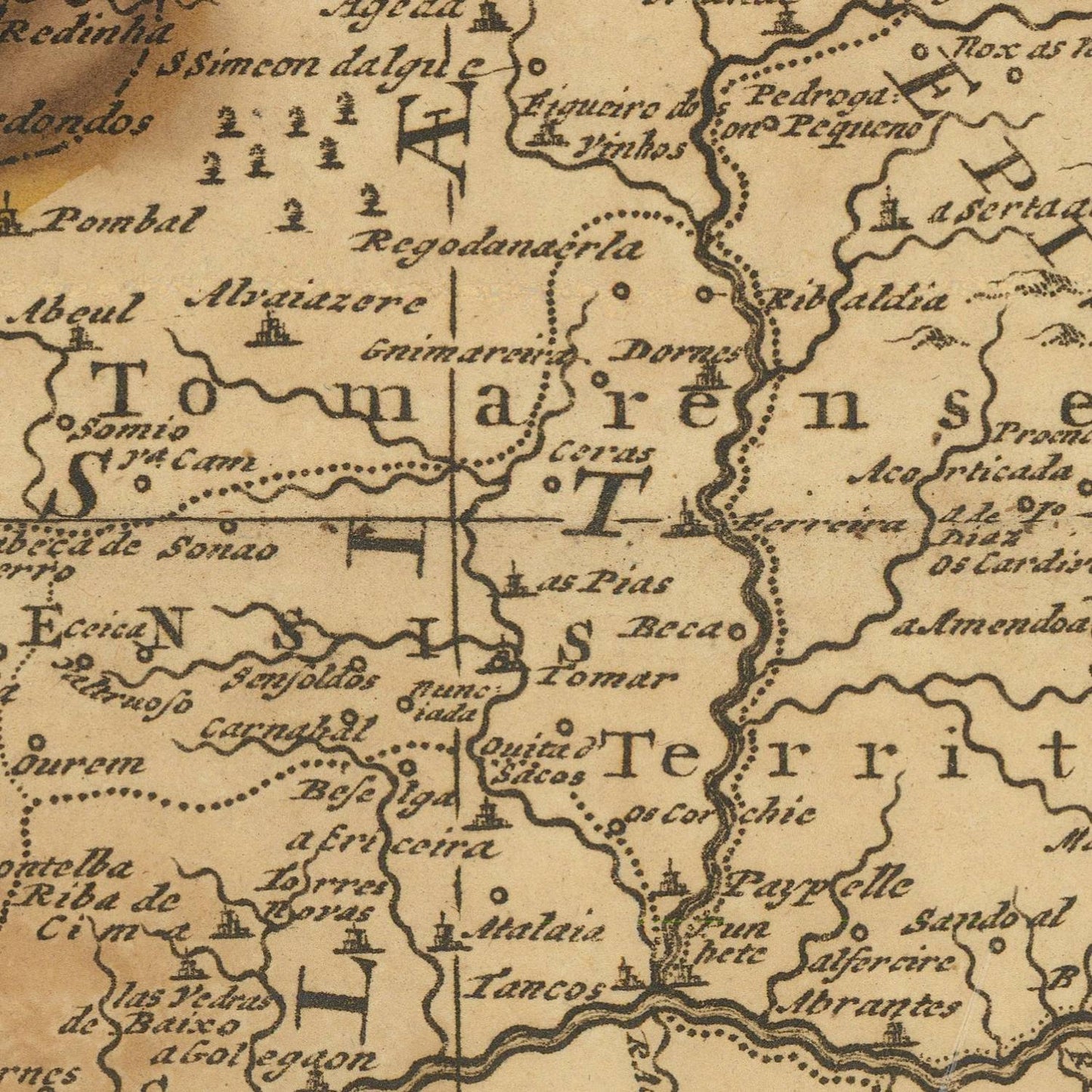 detail of the map from the centre