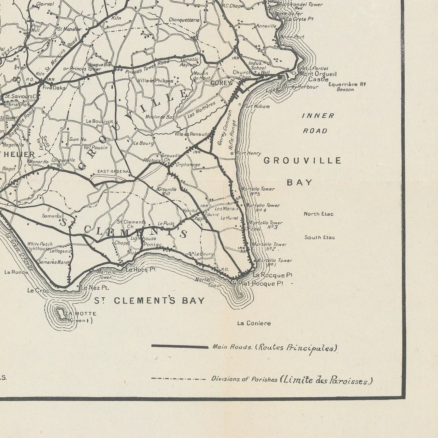 detail of the map from the bottom right corner