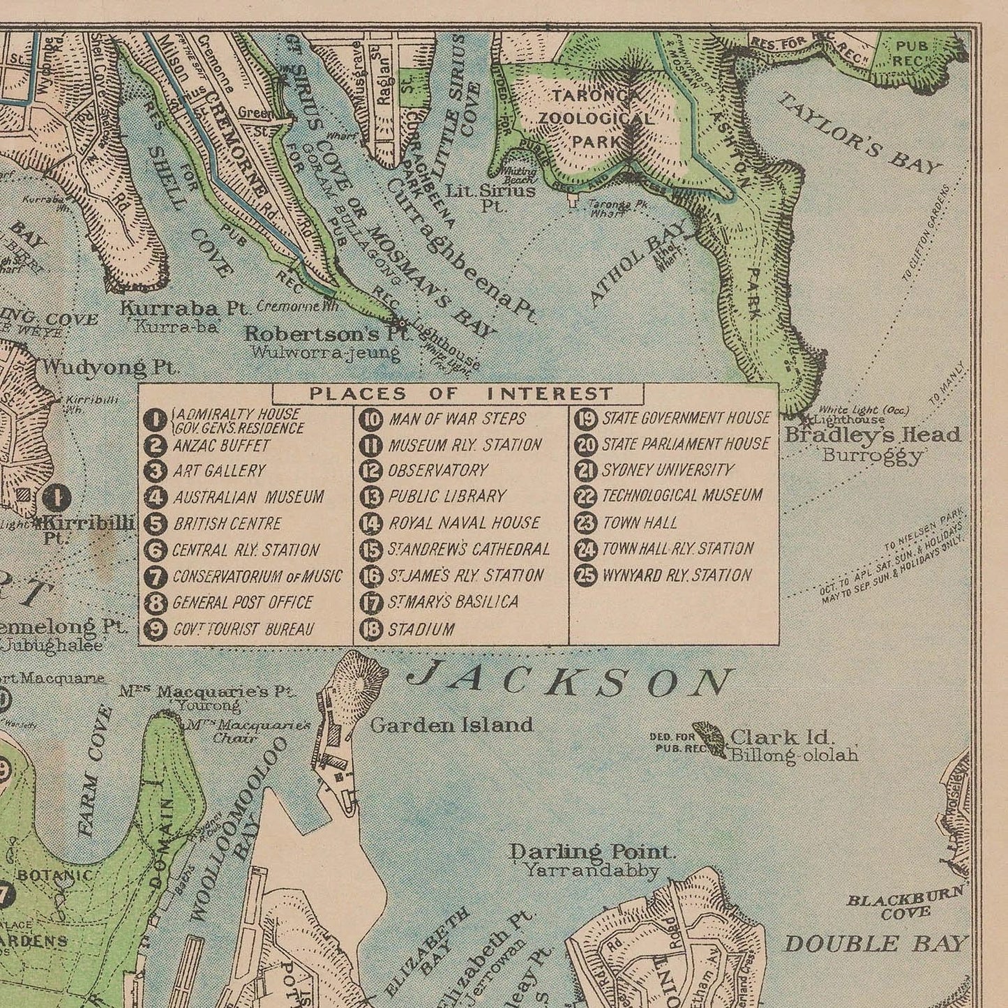 detail of the map from the top right corner