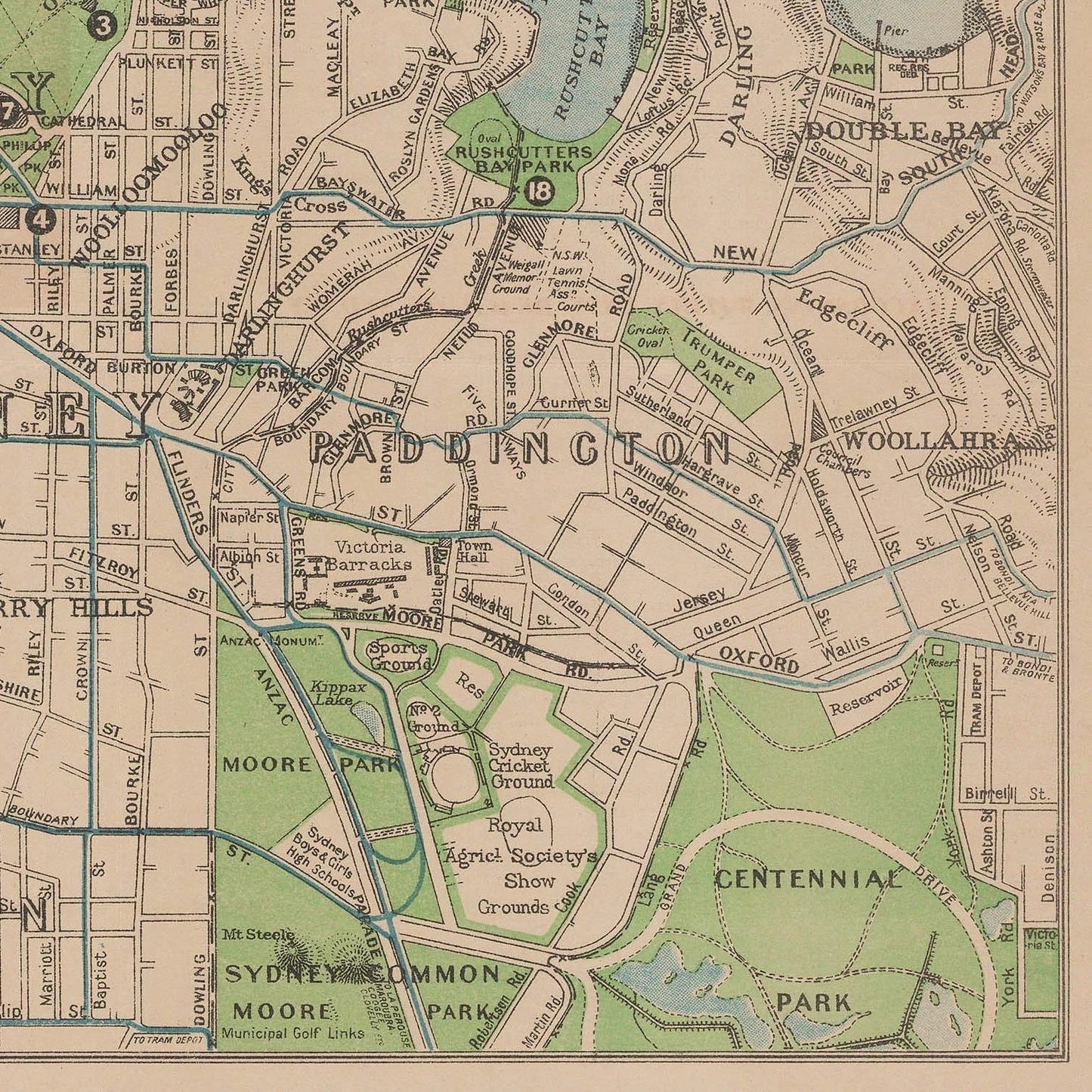 detail of the map from the bottom right corner