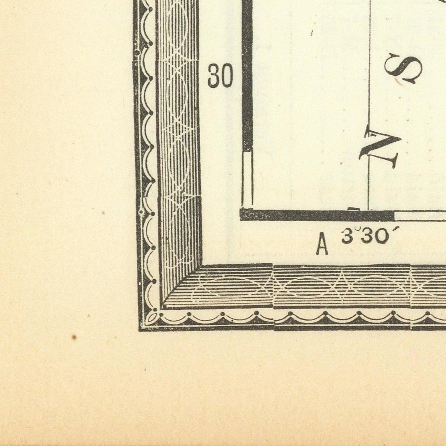detail of the map from the bottom left corner