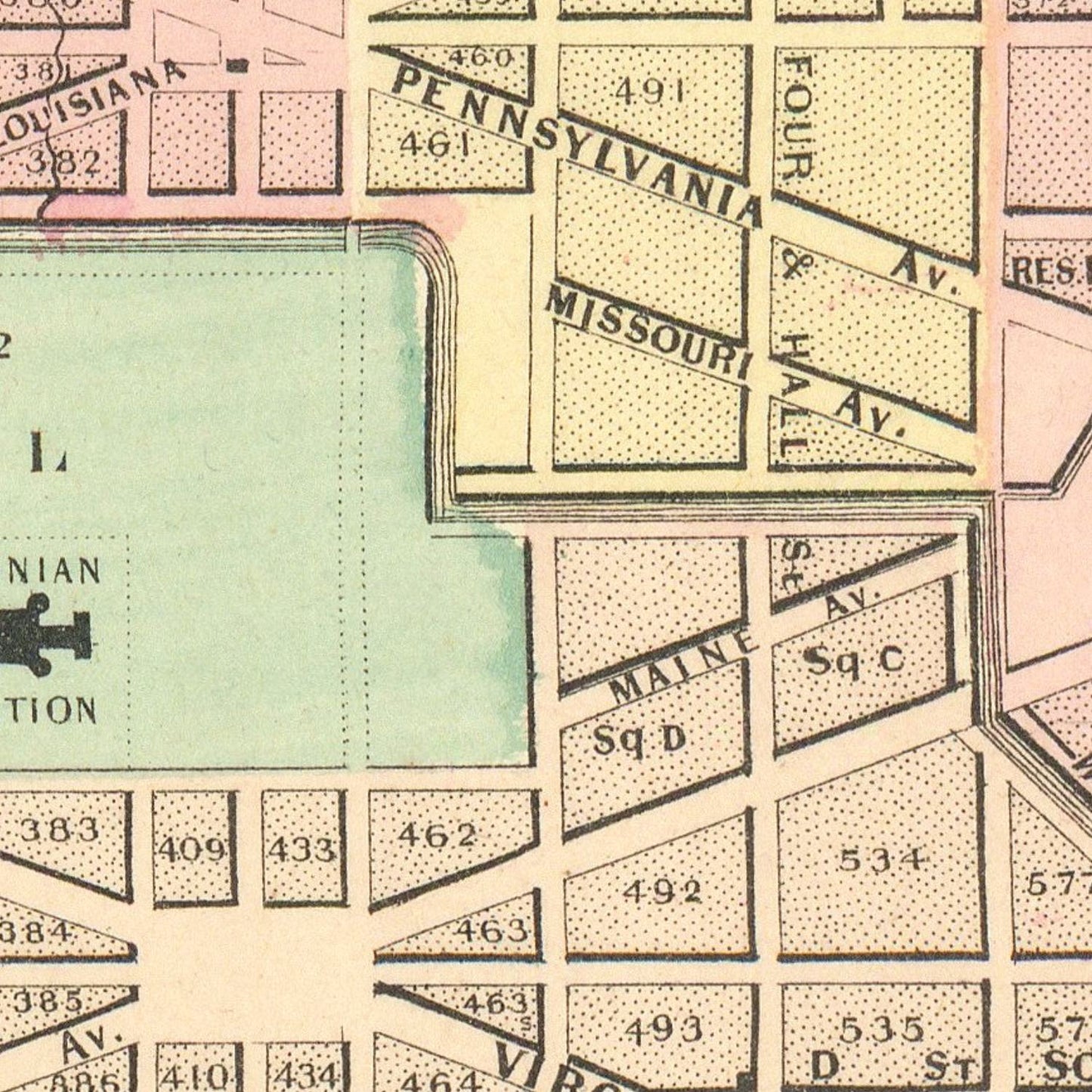 detail of the map from the centre