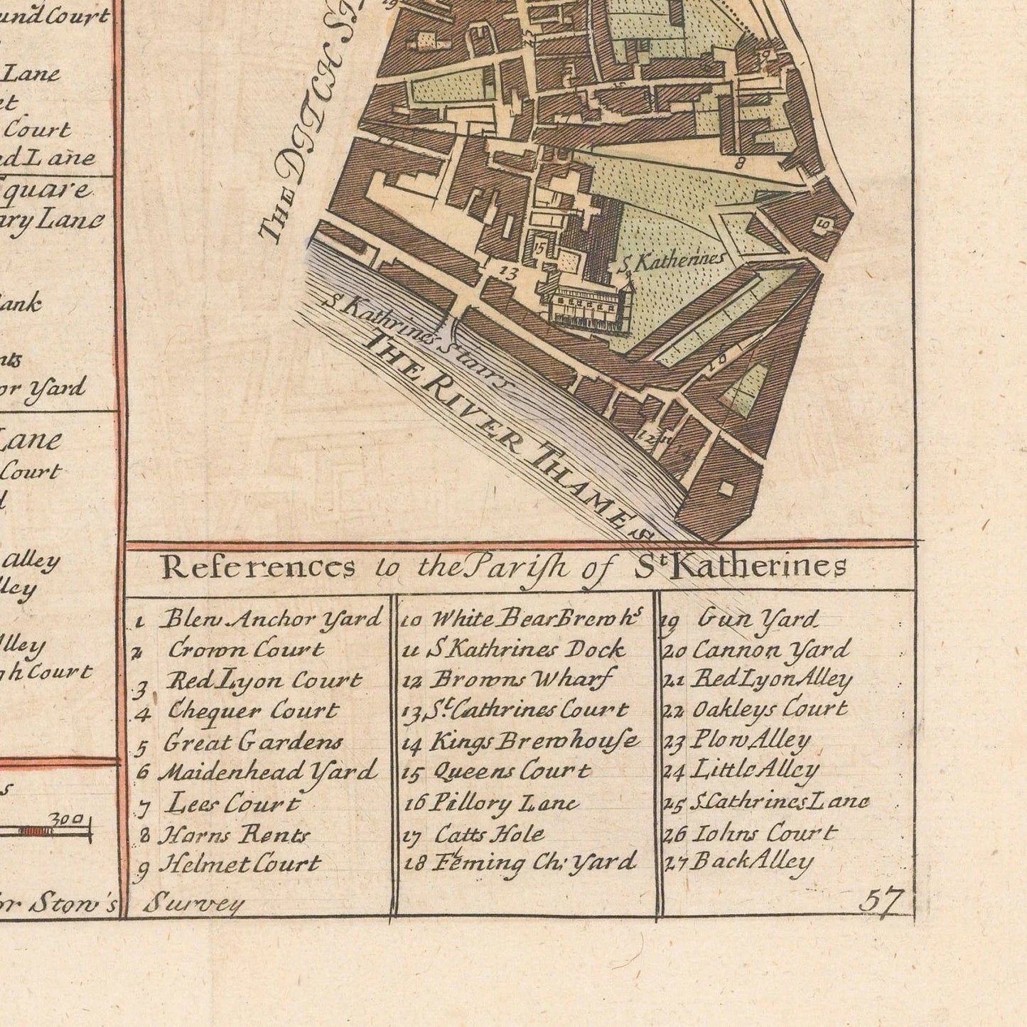 detail of the map from the bottom right corner