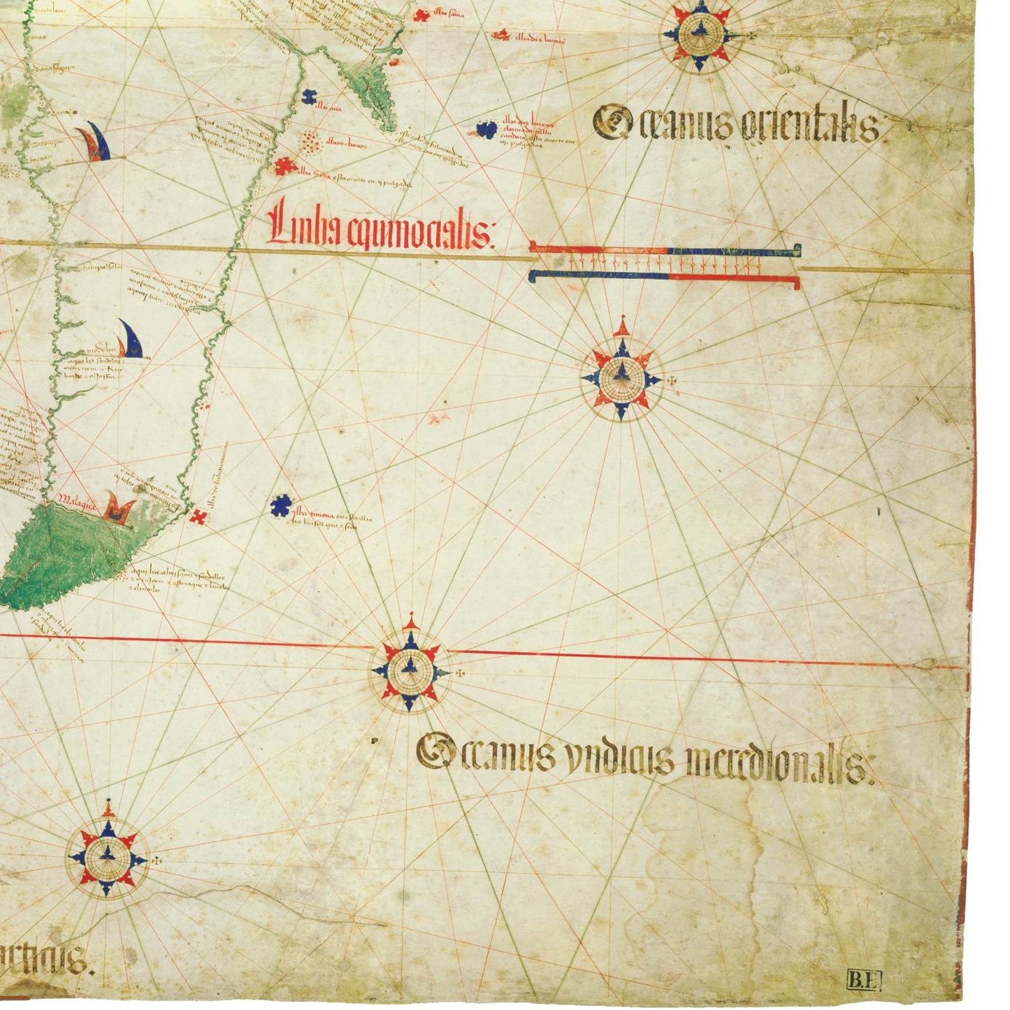 detail of the map from the bottom right corner