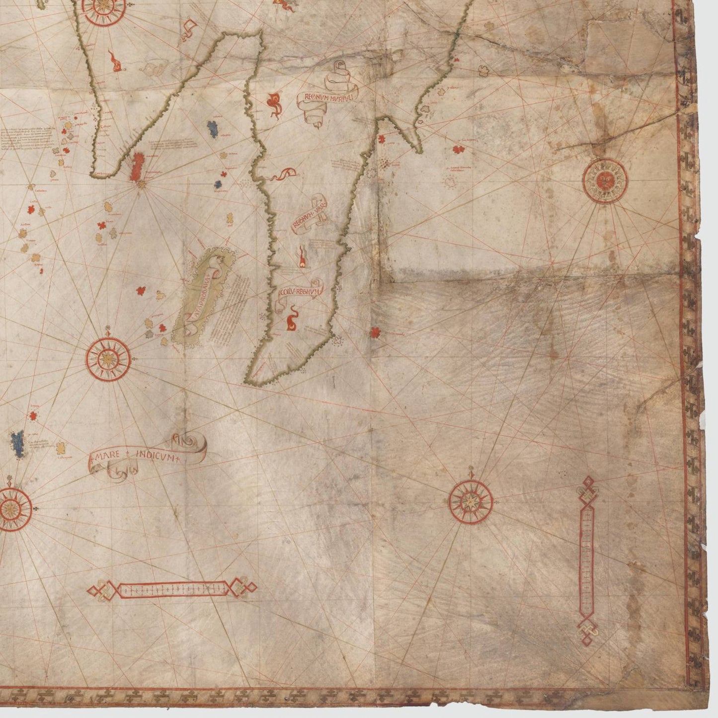 detail of the map from the bottom right corner