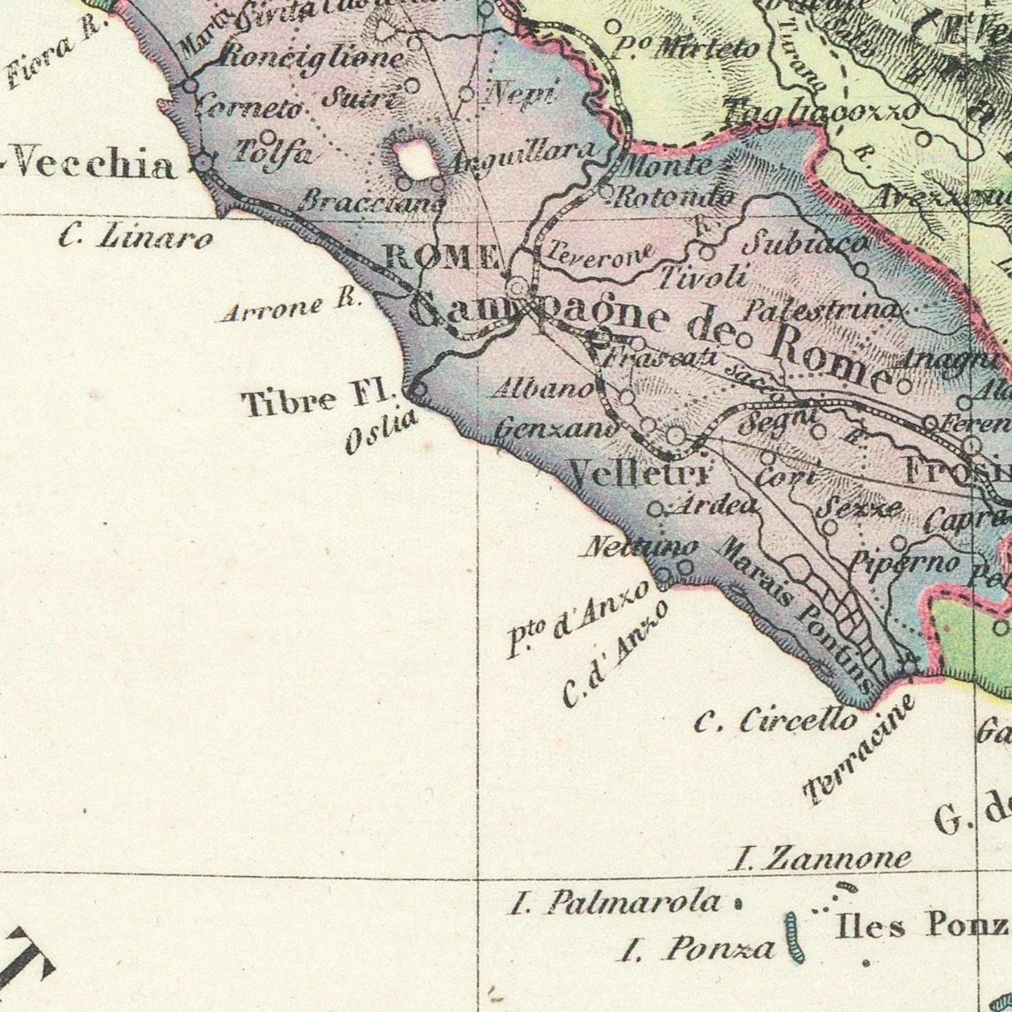 detail of the map from the centre