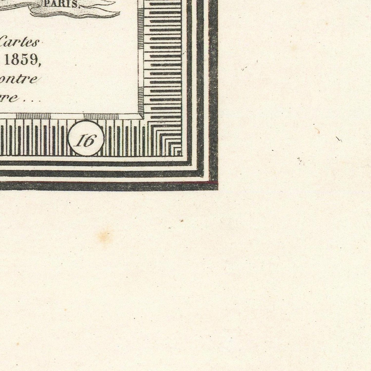 detail of the map from the bottom right corner