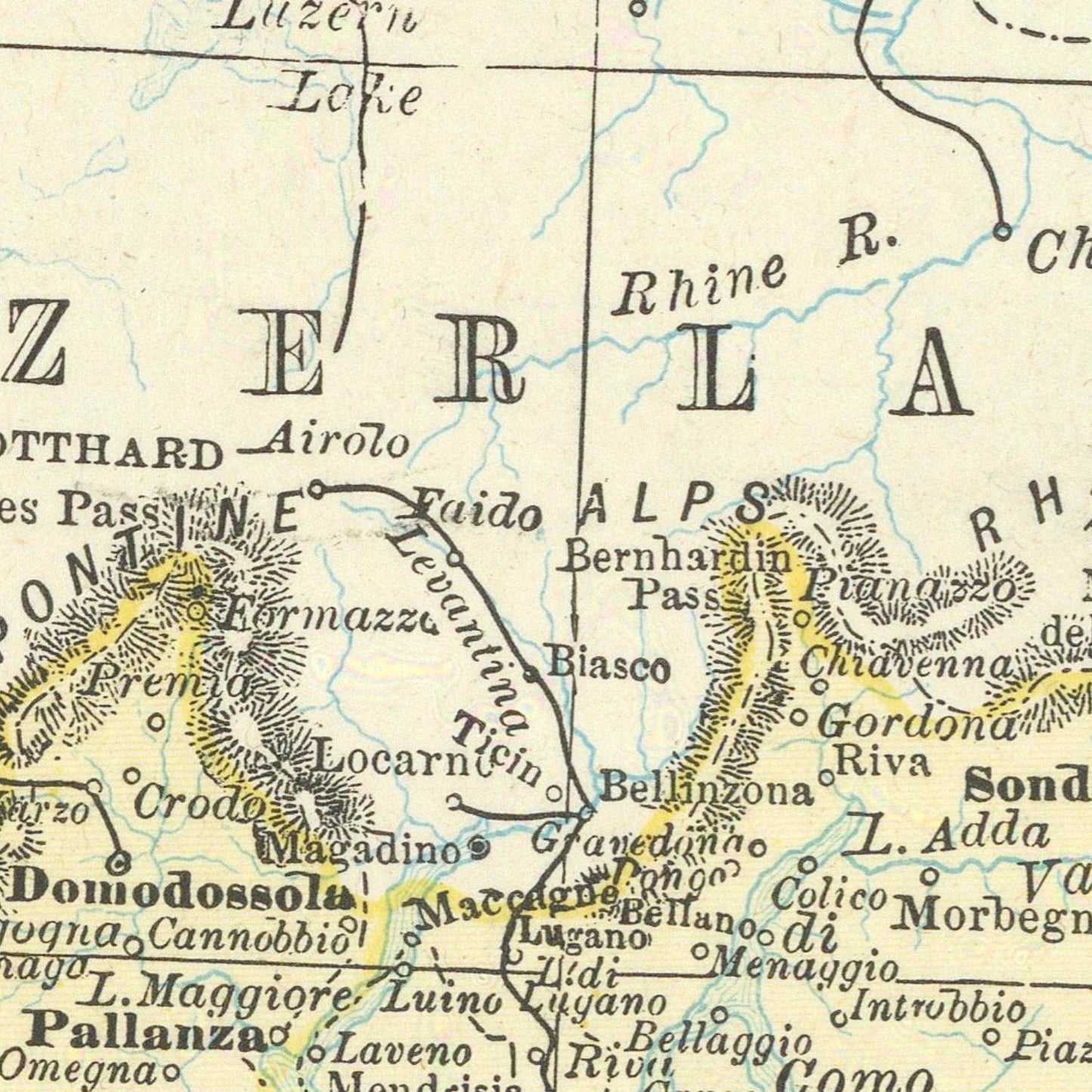 detail of the map from the centre left