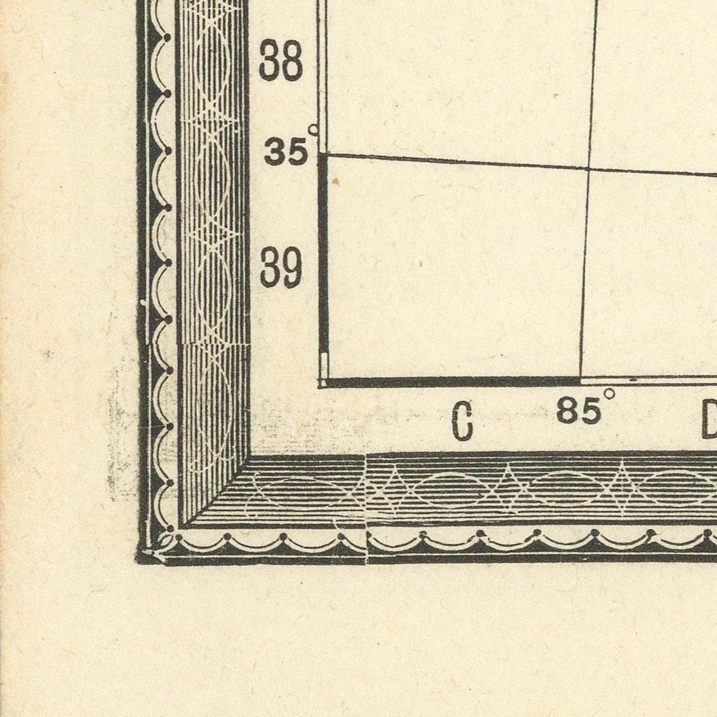detail of the map from the bottom left corner