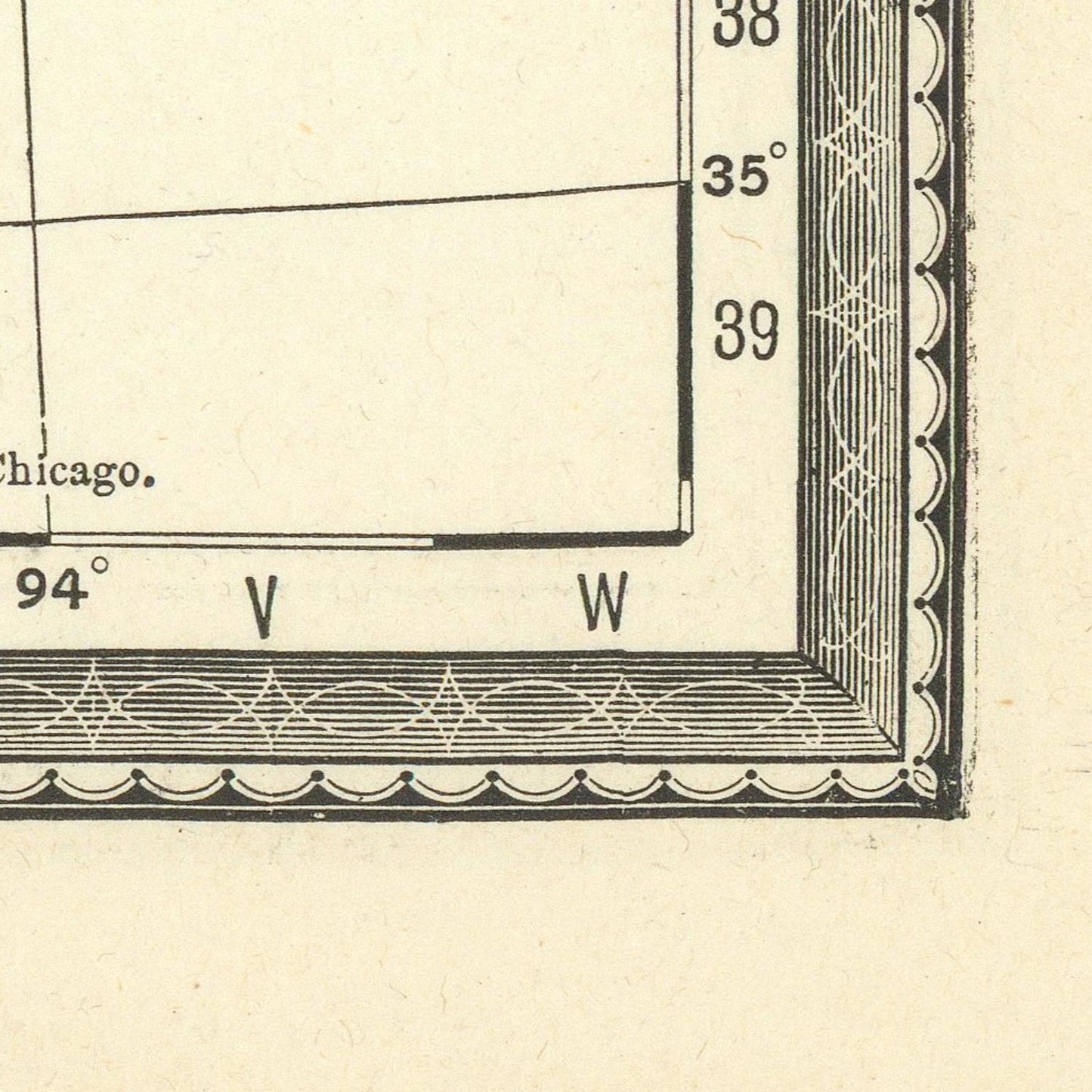 detail of the map from the bottom right corner
