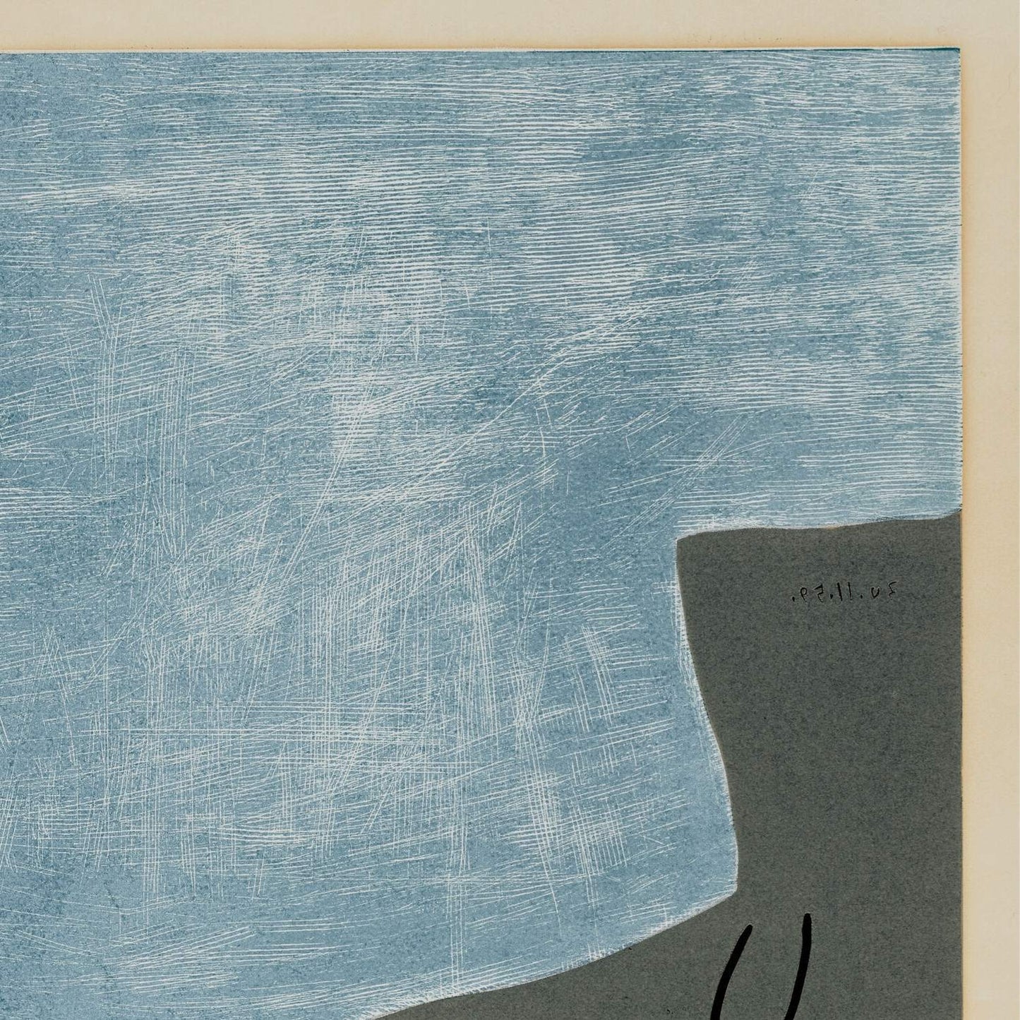 detail of the fine art reproduction from the top right corner