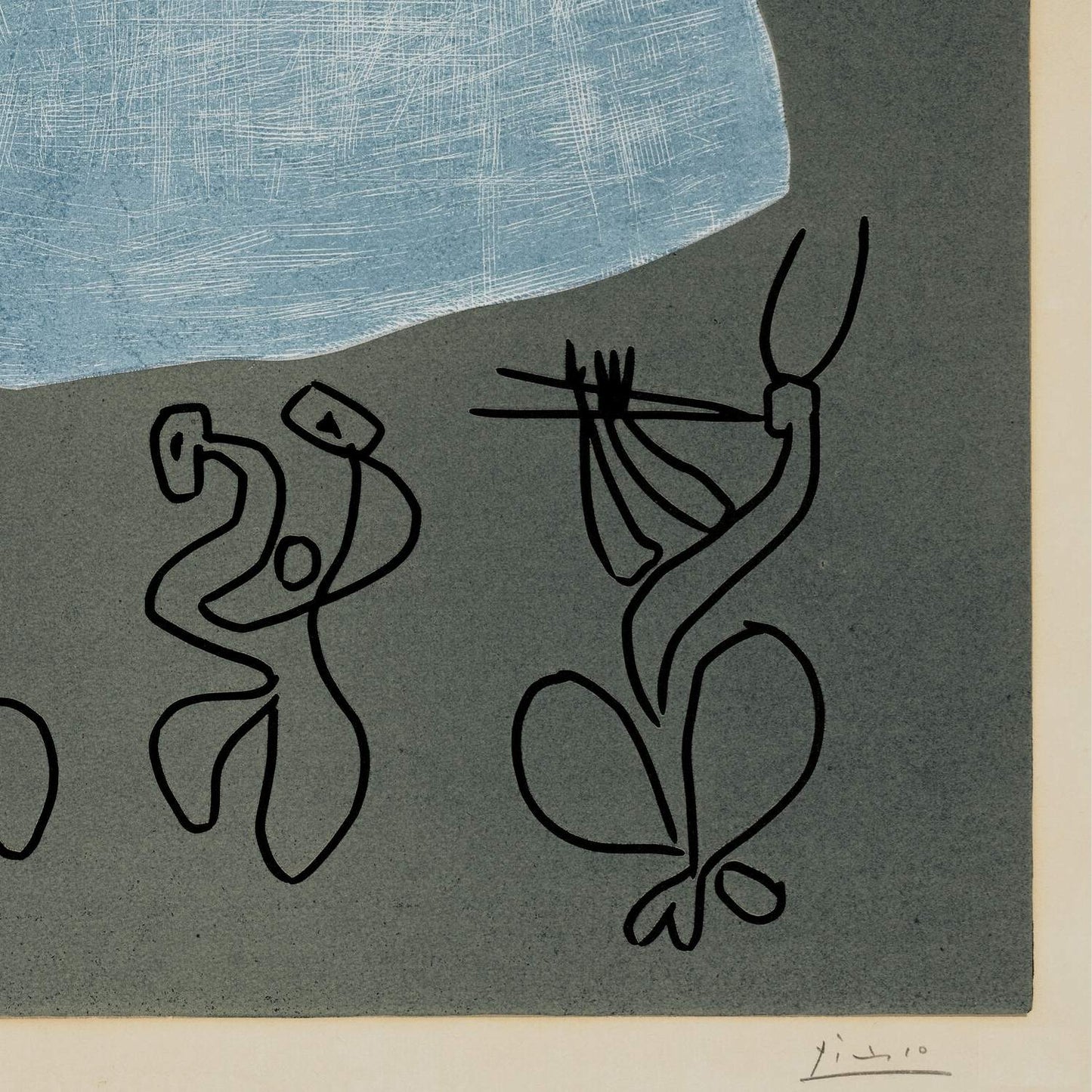 detail of the fine art reproduction from the bottom right corner