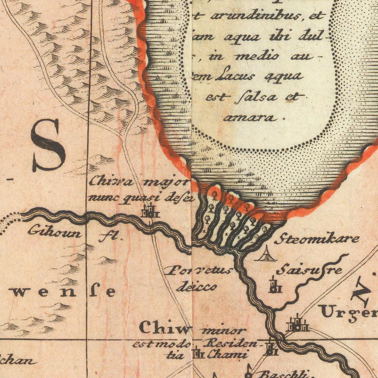 detail of the map from the centre