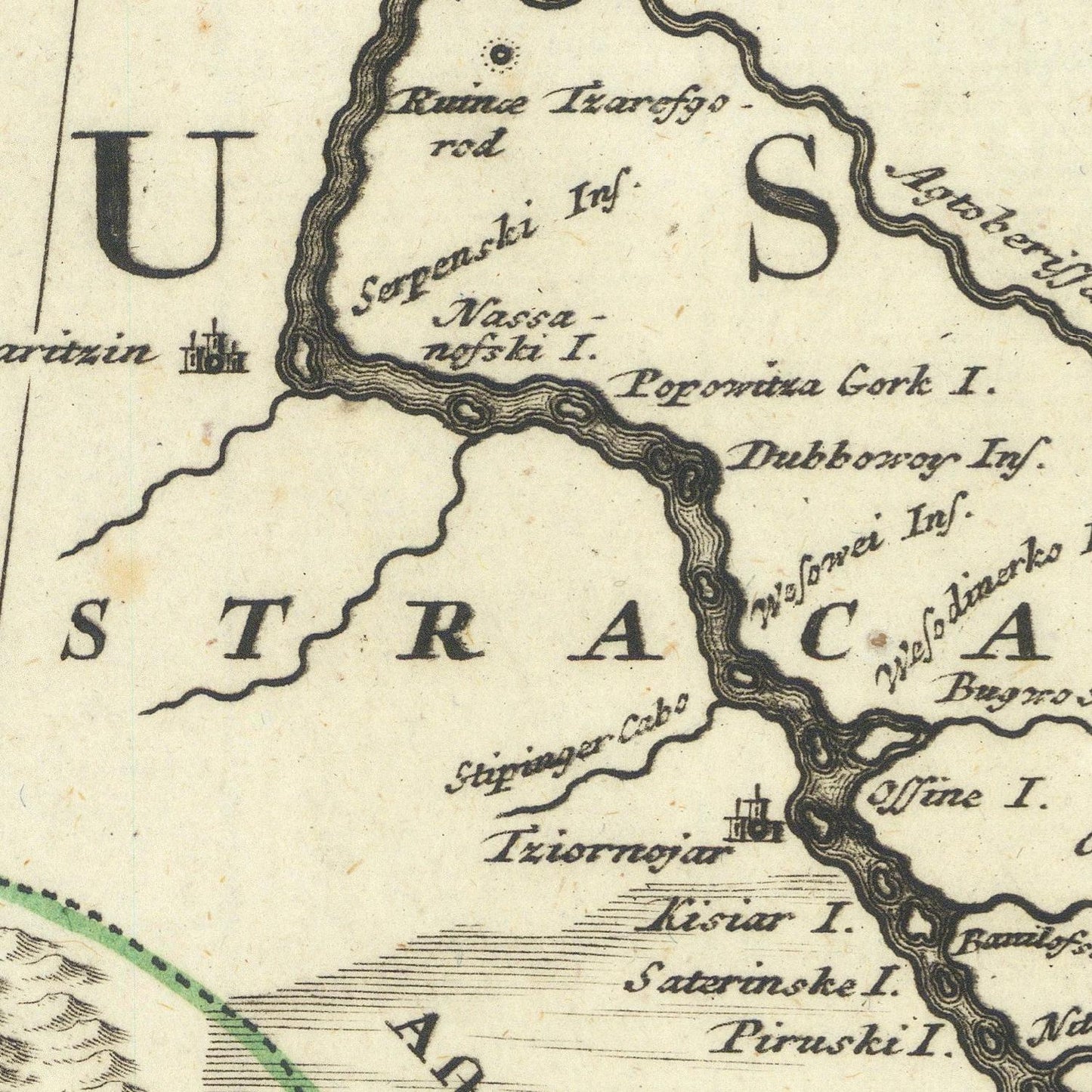 detail of the map from the centre left