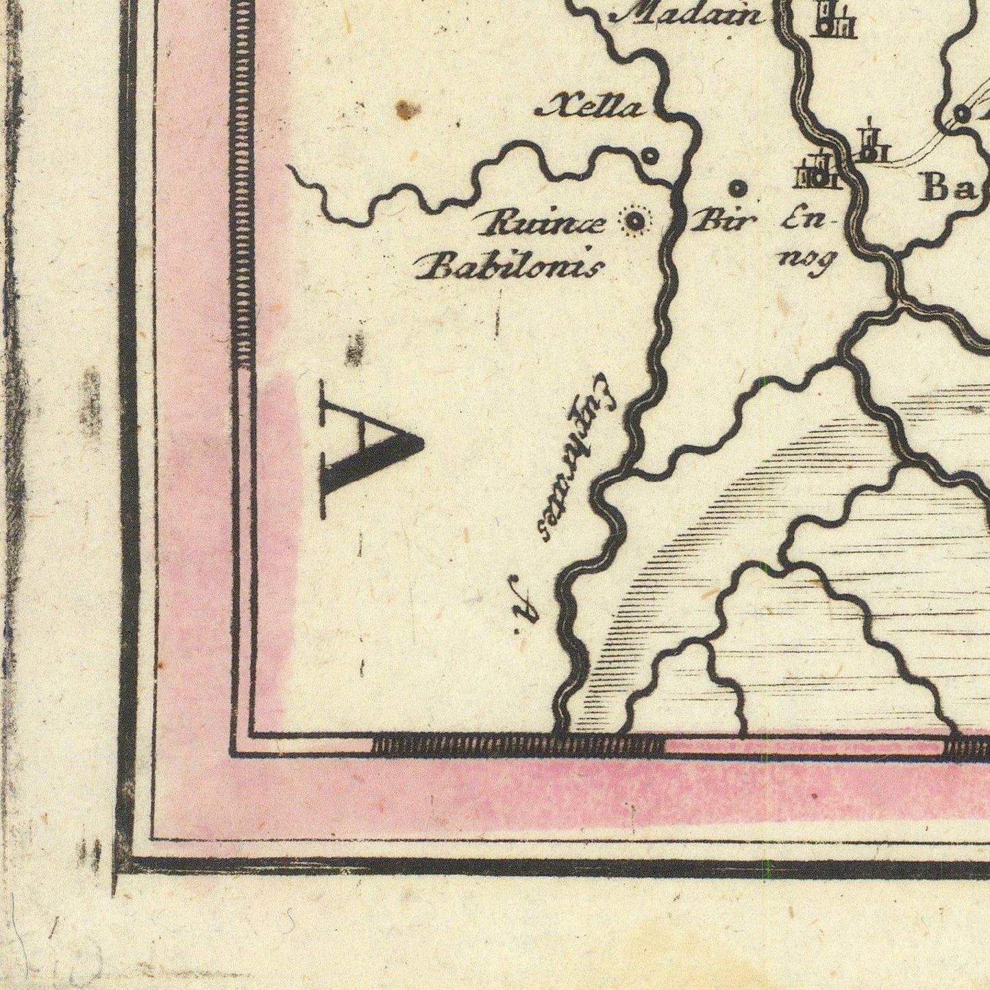 detail of the map from the bottom left corner