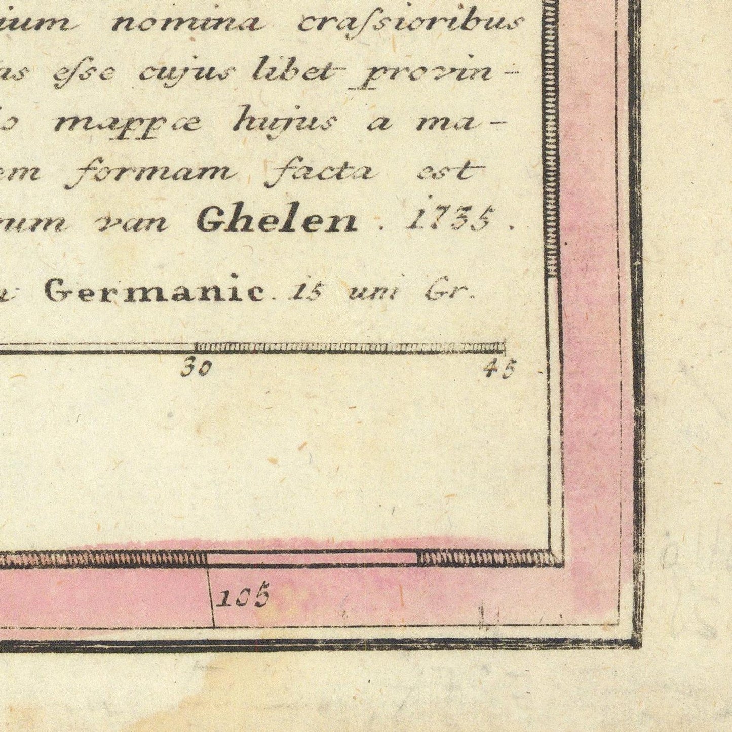 detail of the map from the bottom right corner