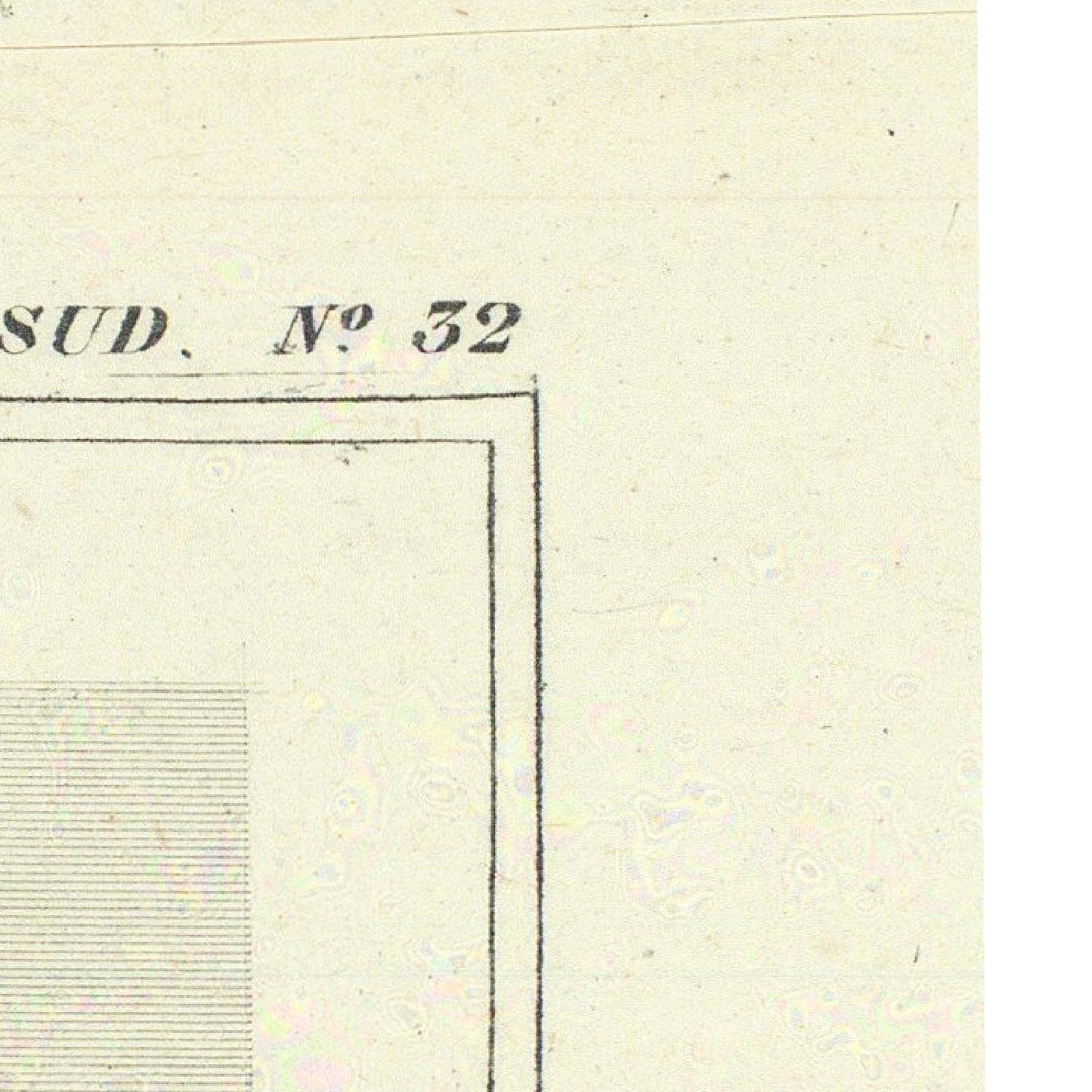 Corner of a document with 'SUD. No. 32' printed on it.