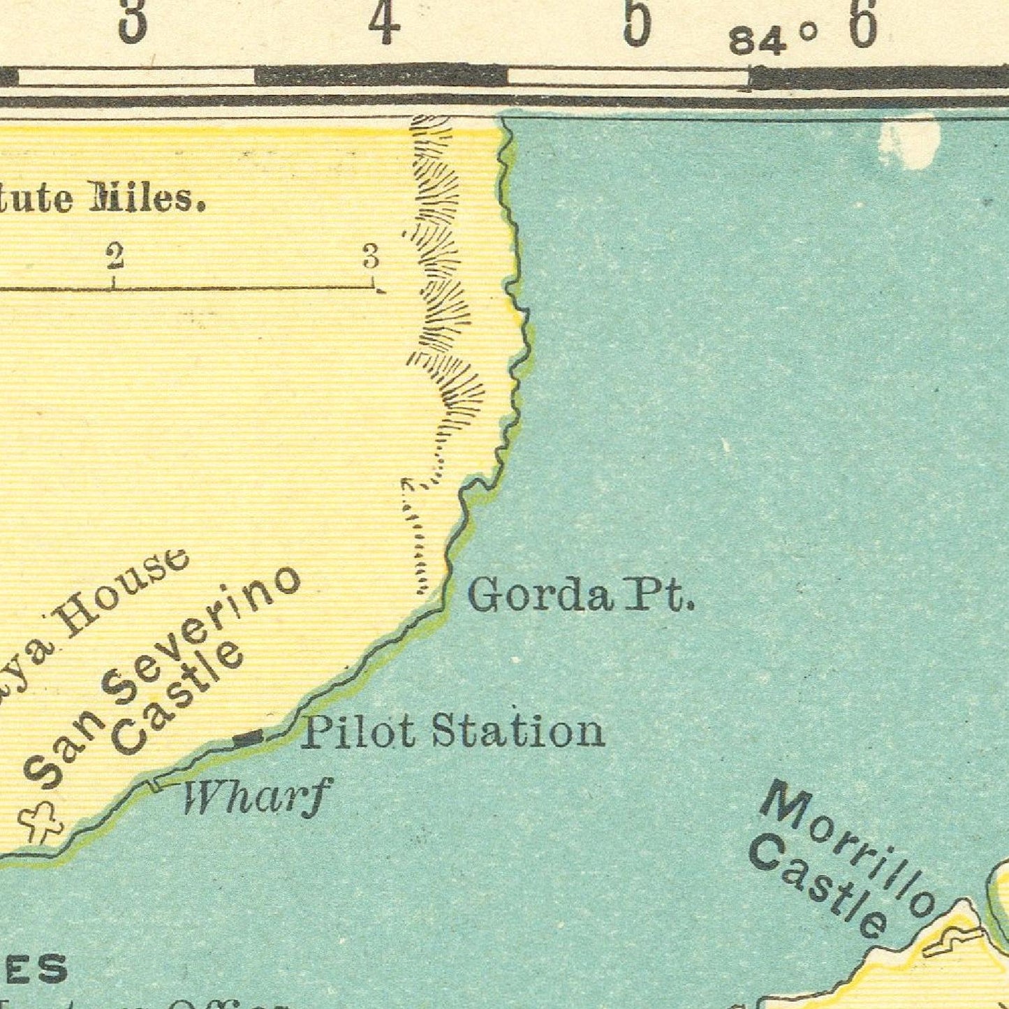 detail of the map from the centre left