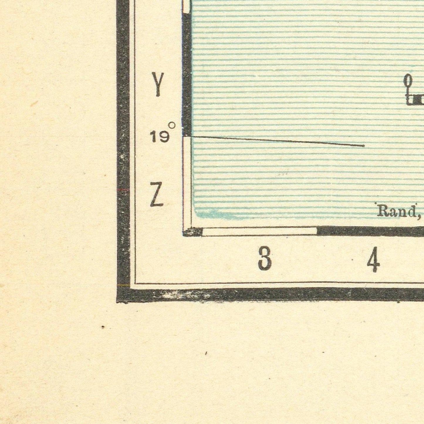 detail of the map from the bottom left corner