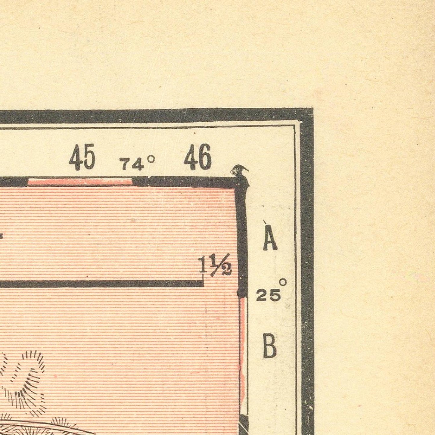 detail of the map from the top right corner