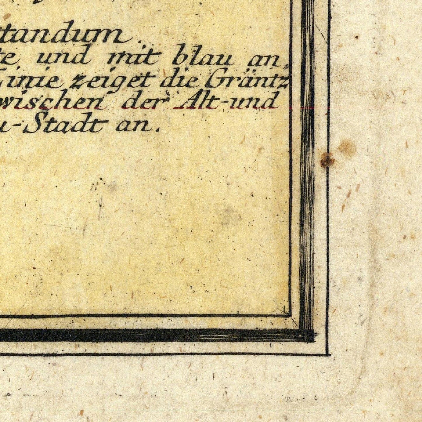 Corner of a vintage document with text on a textured beige background