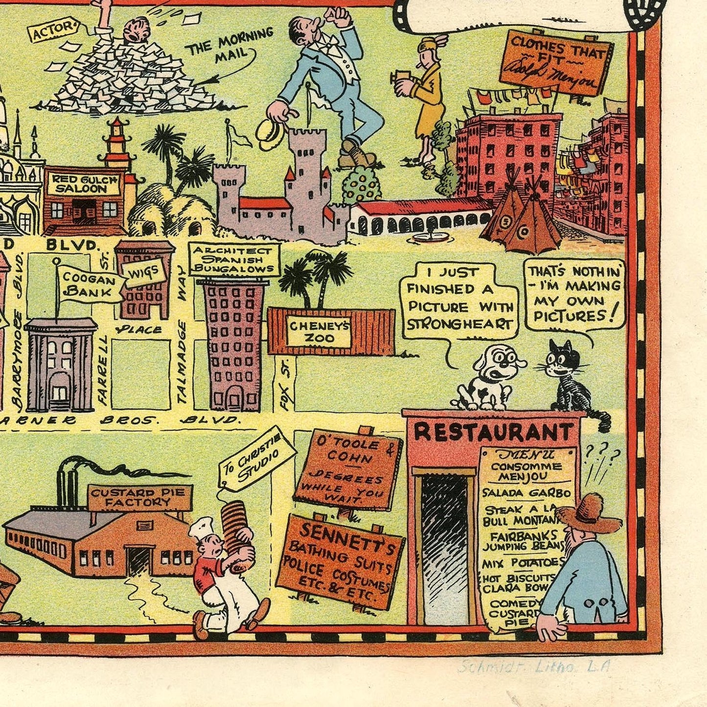 detail of the map from the bottom right corner