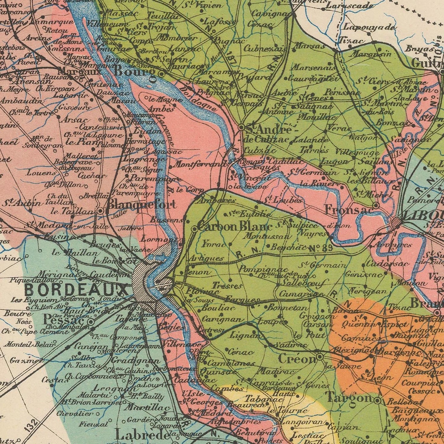 detail of the map from the centre