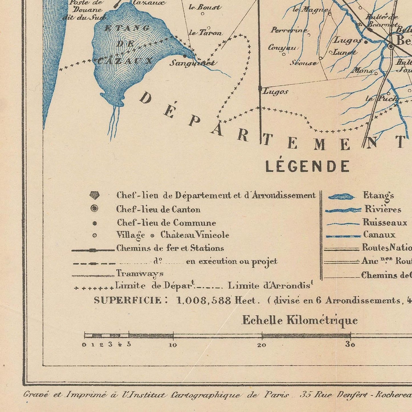 detail of the map from the bottom left corner