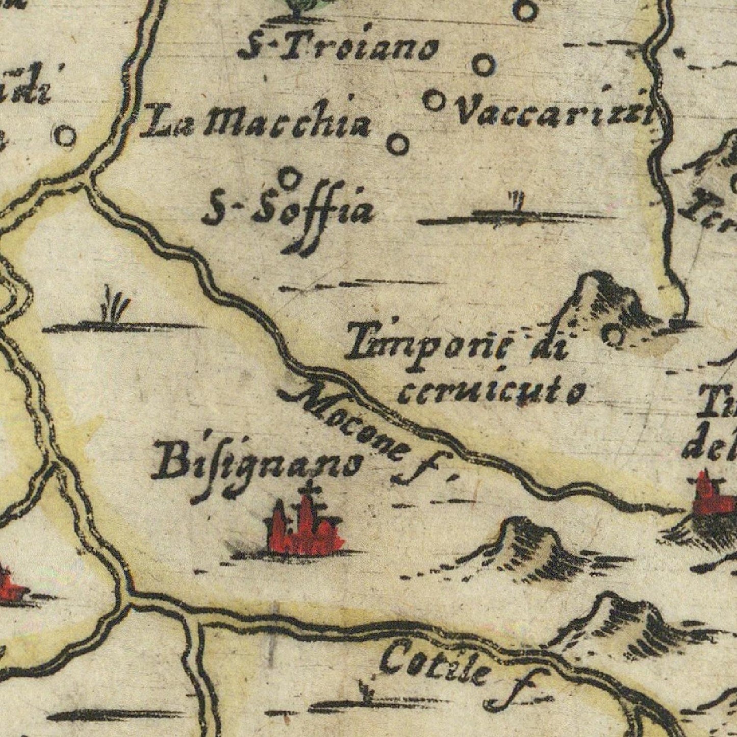 detail of the map from the centre left