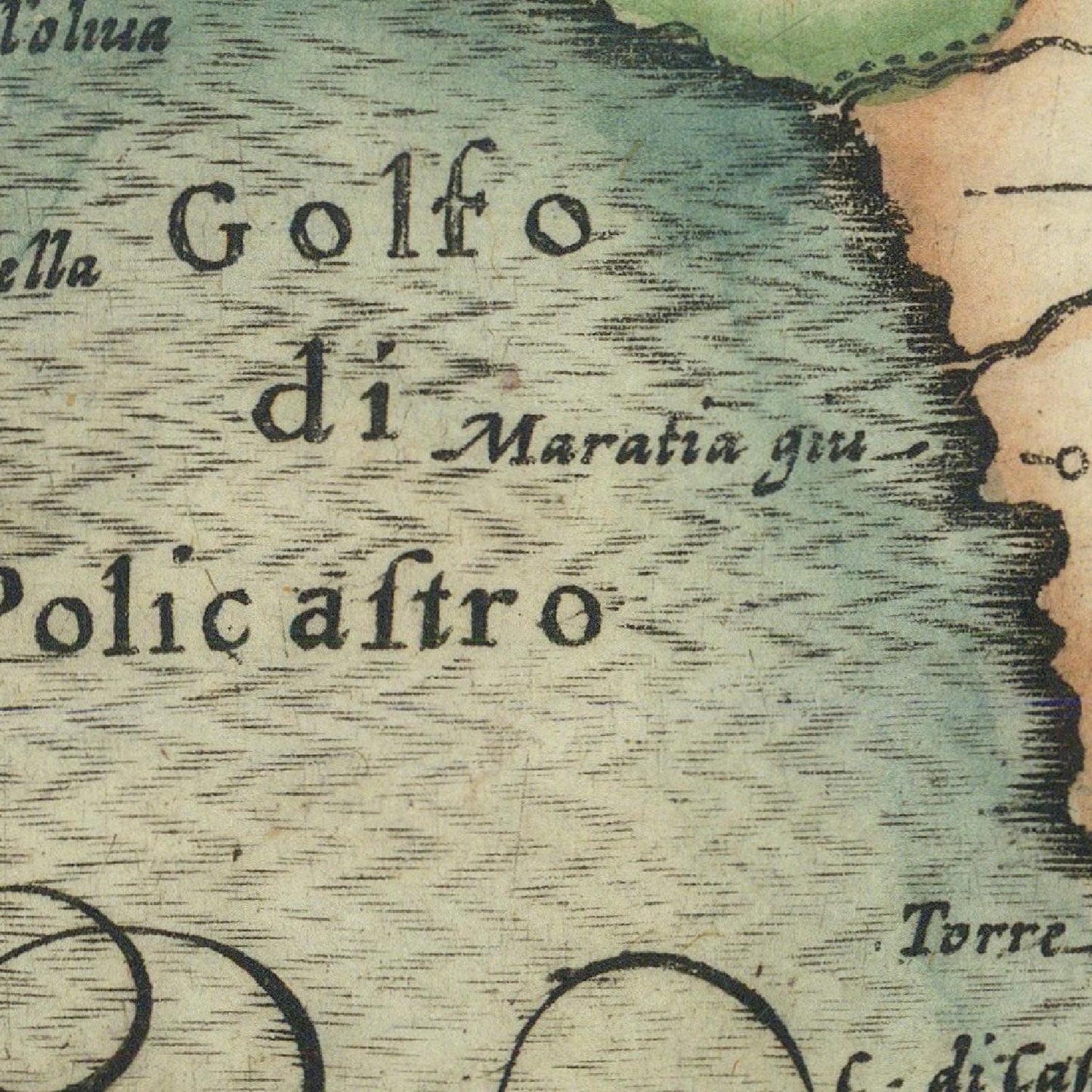detail of the map from the centre left
