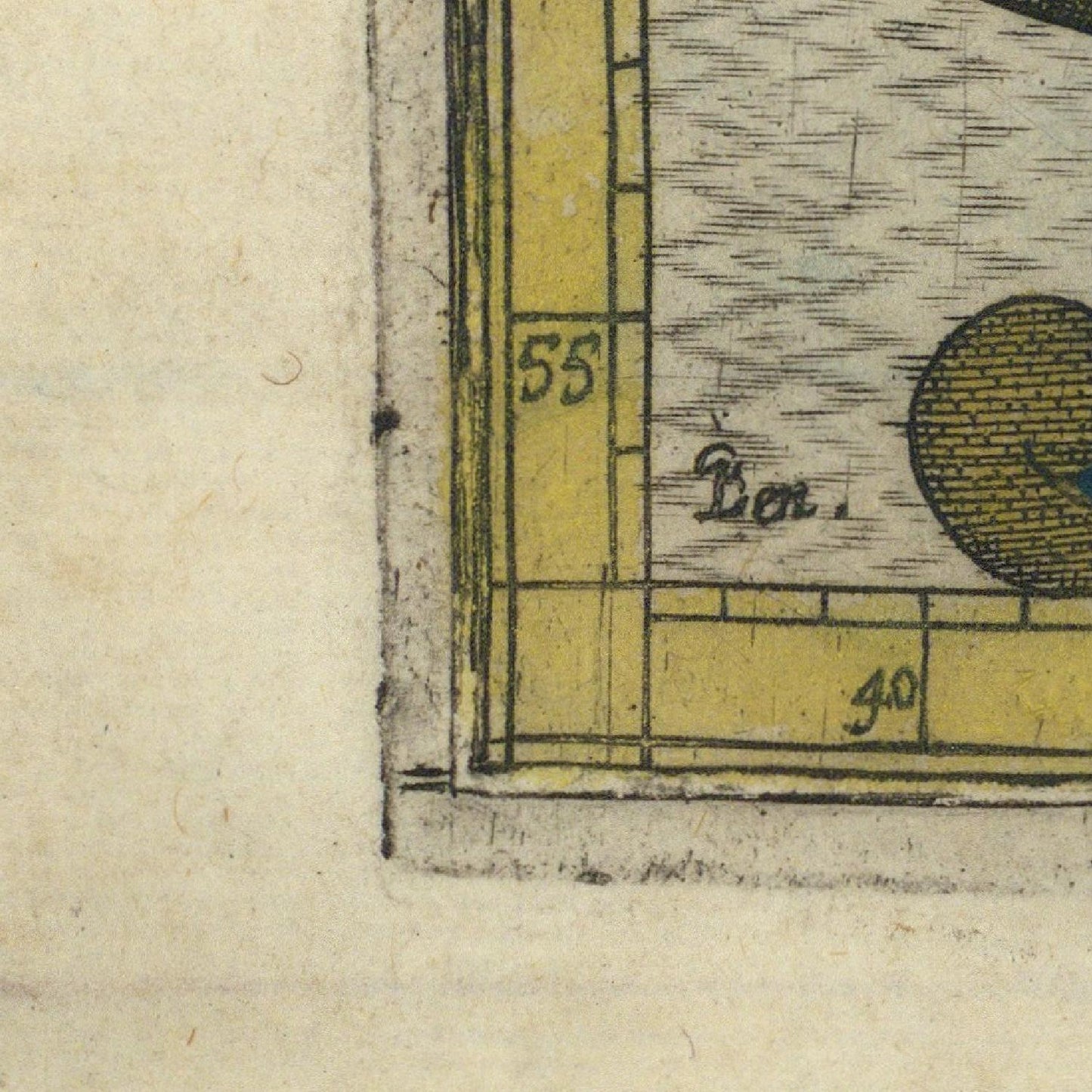detail of the map from the bottom left corner