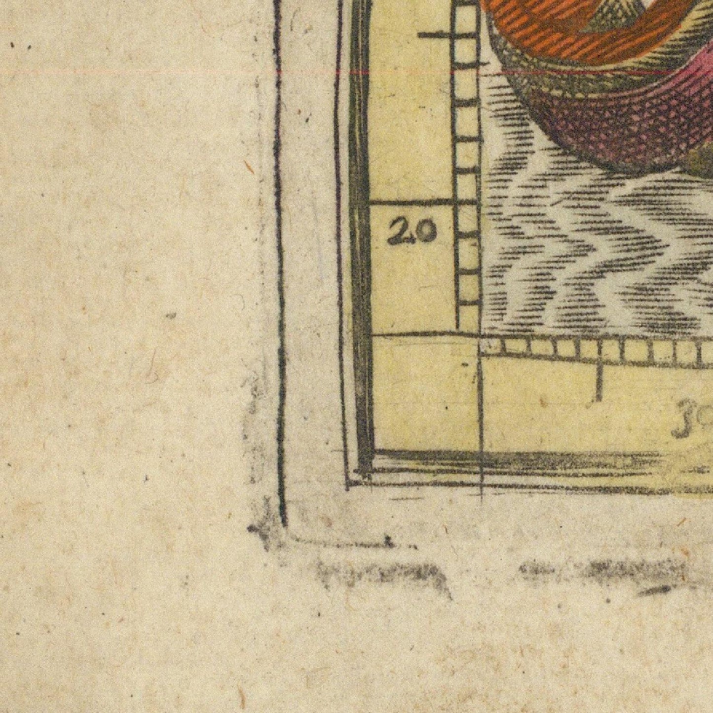 detail of the map from the bottom left corner