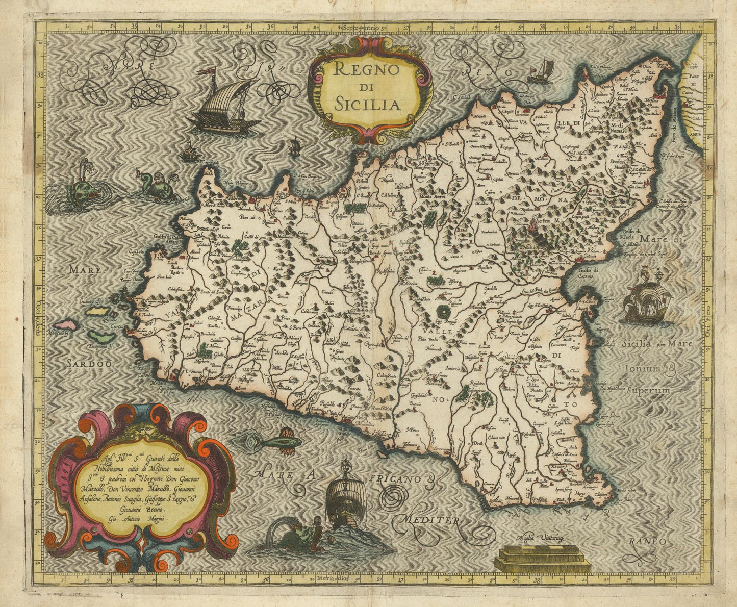 presentation of the map reproduction without a frame