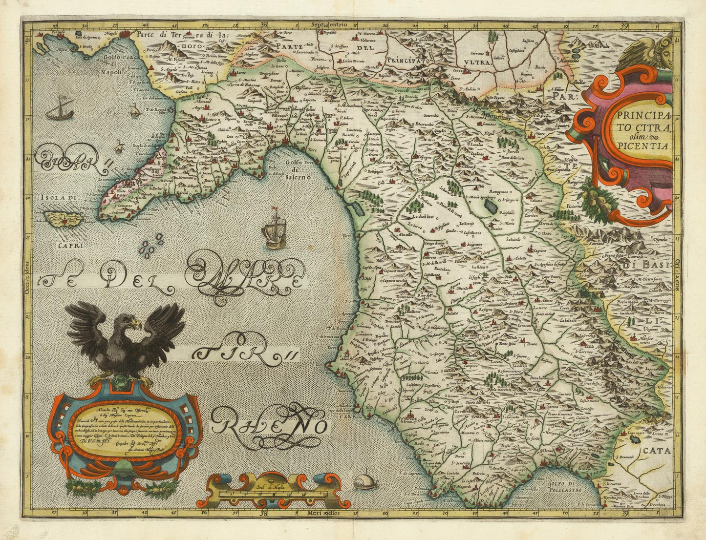 Vintage map with decorative elements and text