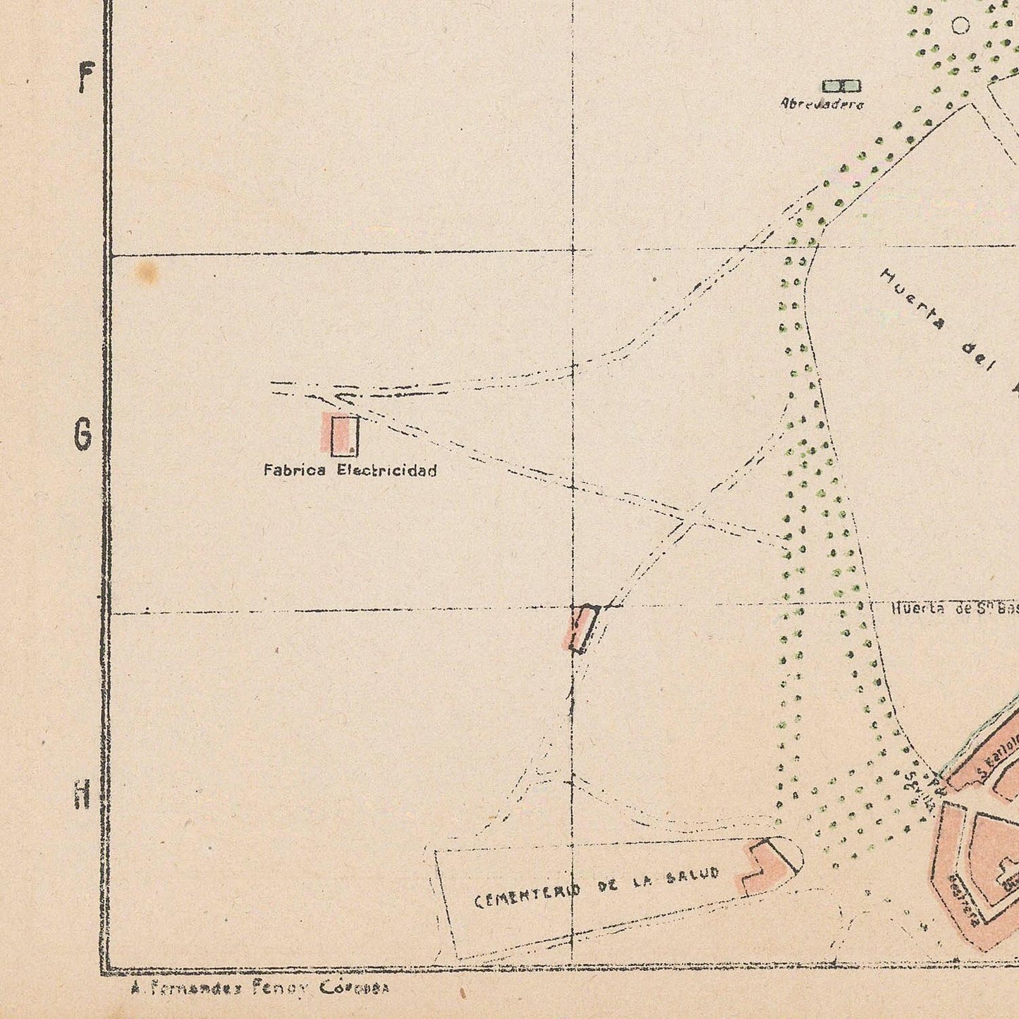 Vintage map with labeled locations and boundaries