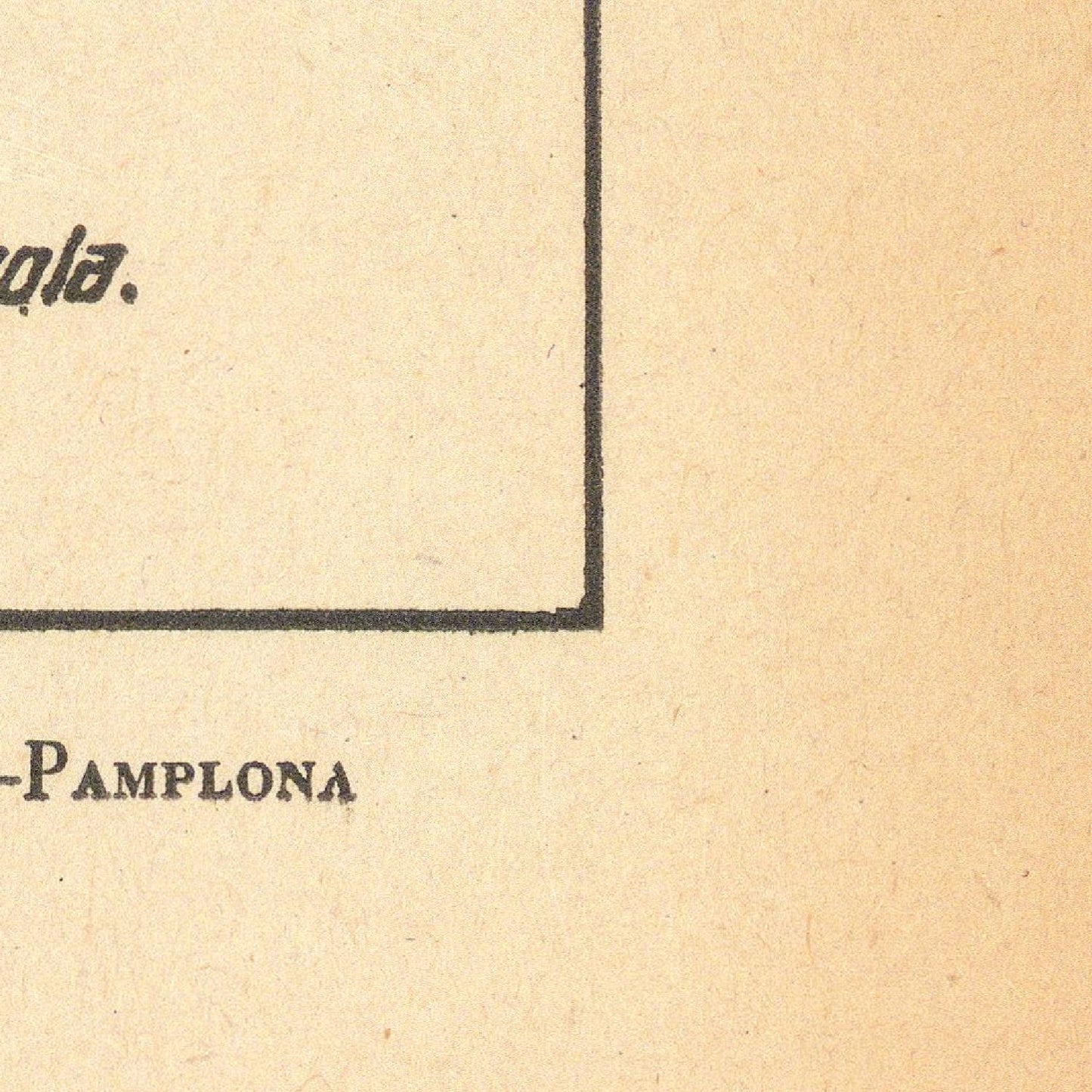Corner of a map with 'Pamplona' labeled on a beige background