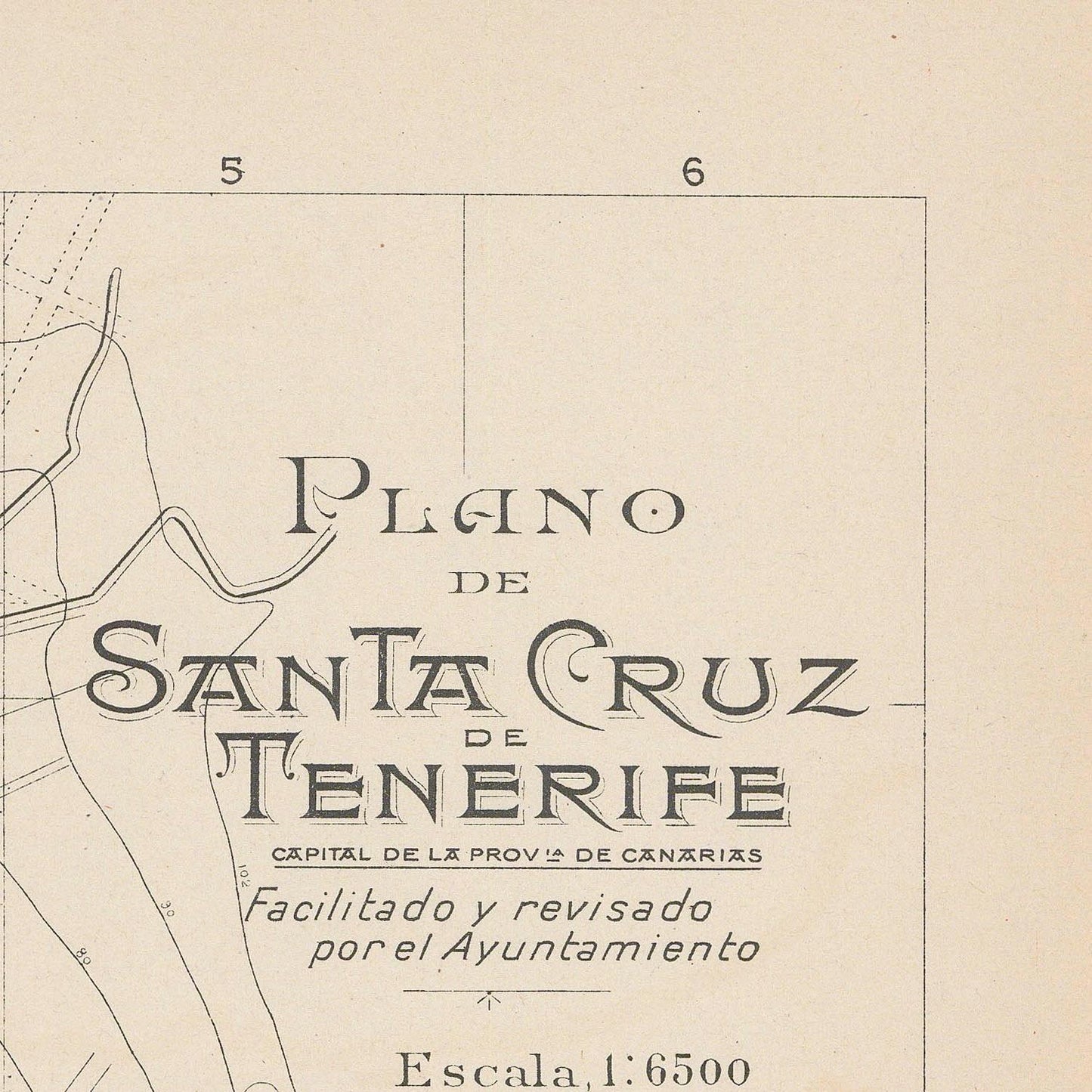 detail of the map from the top right corner