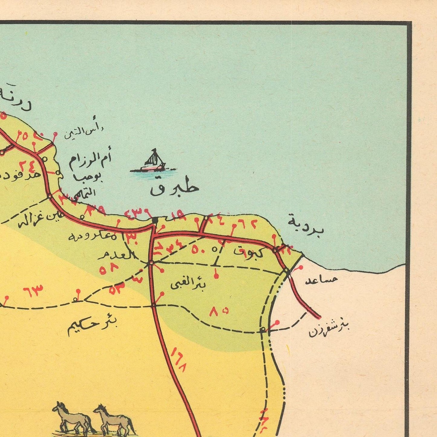 detail of the map from the top right corner