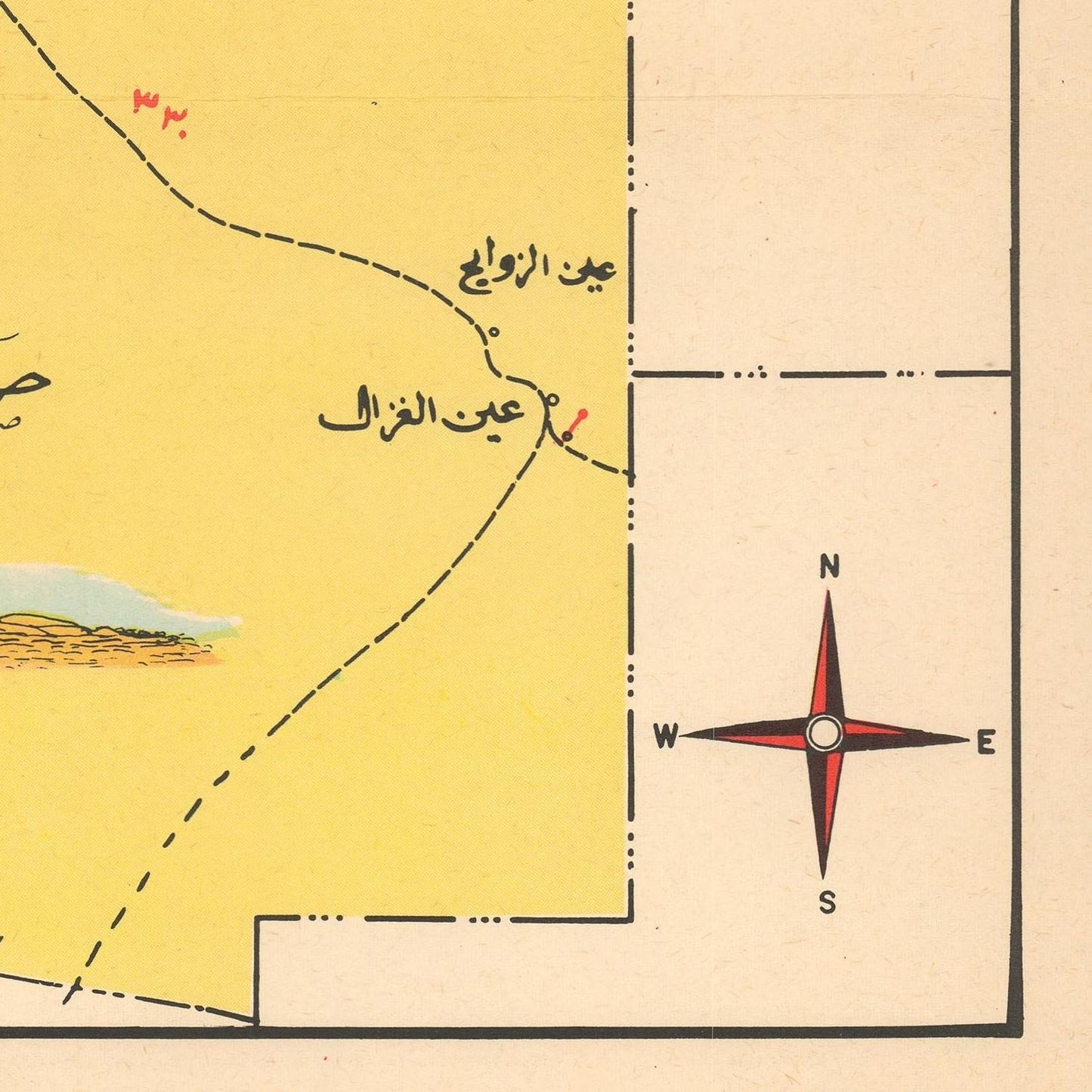 detail of the map from the bottom right corner