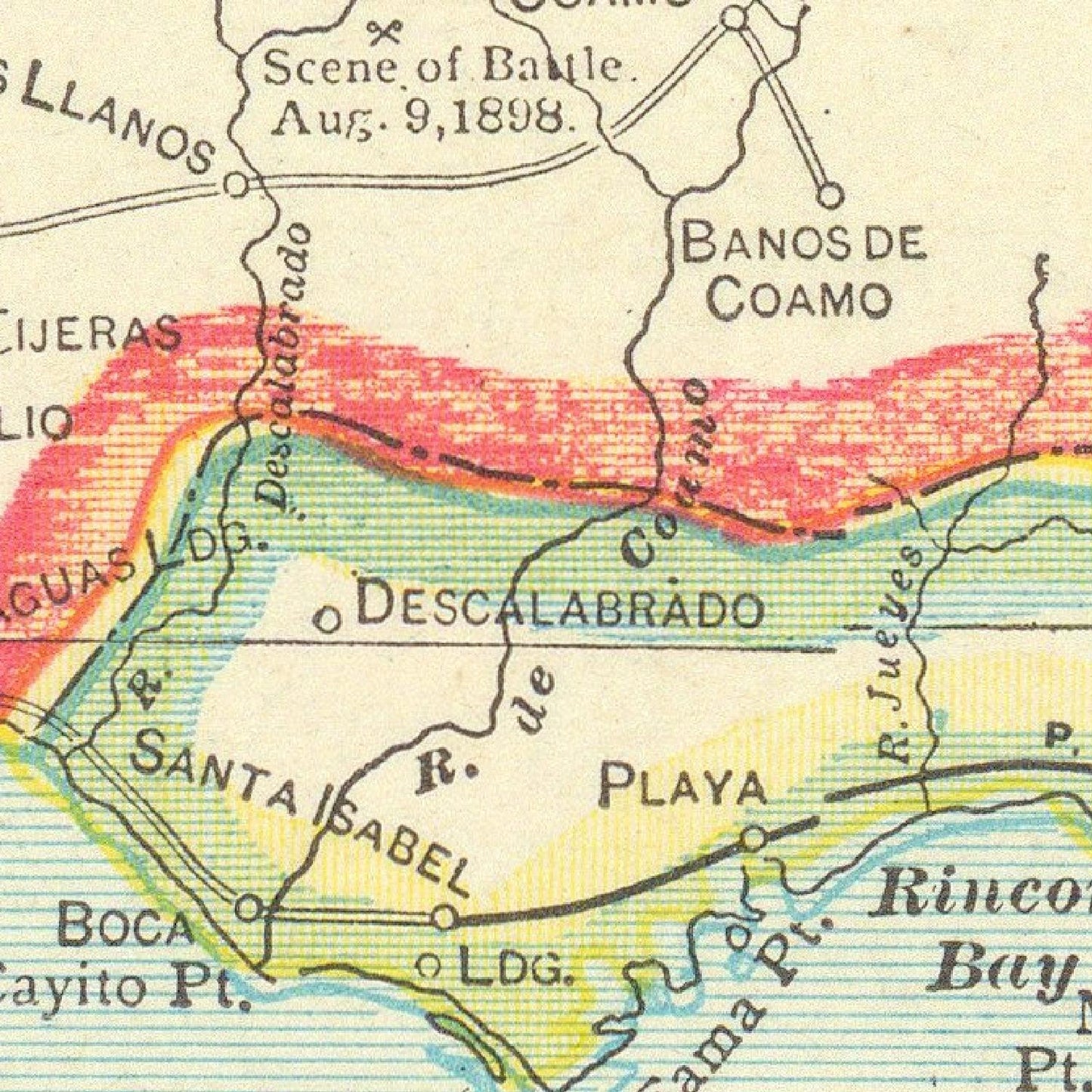 detail of the map from the centre