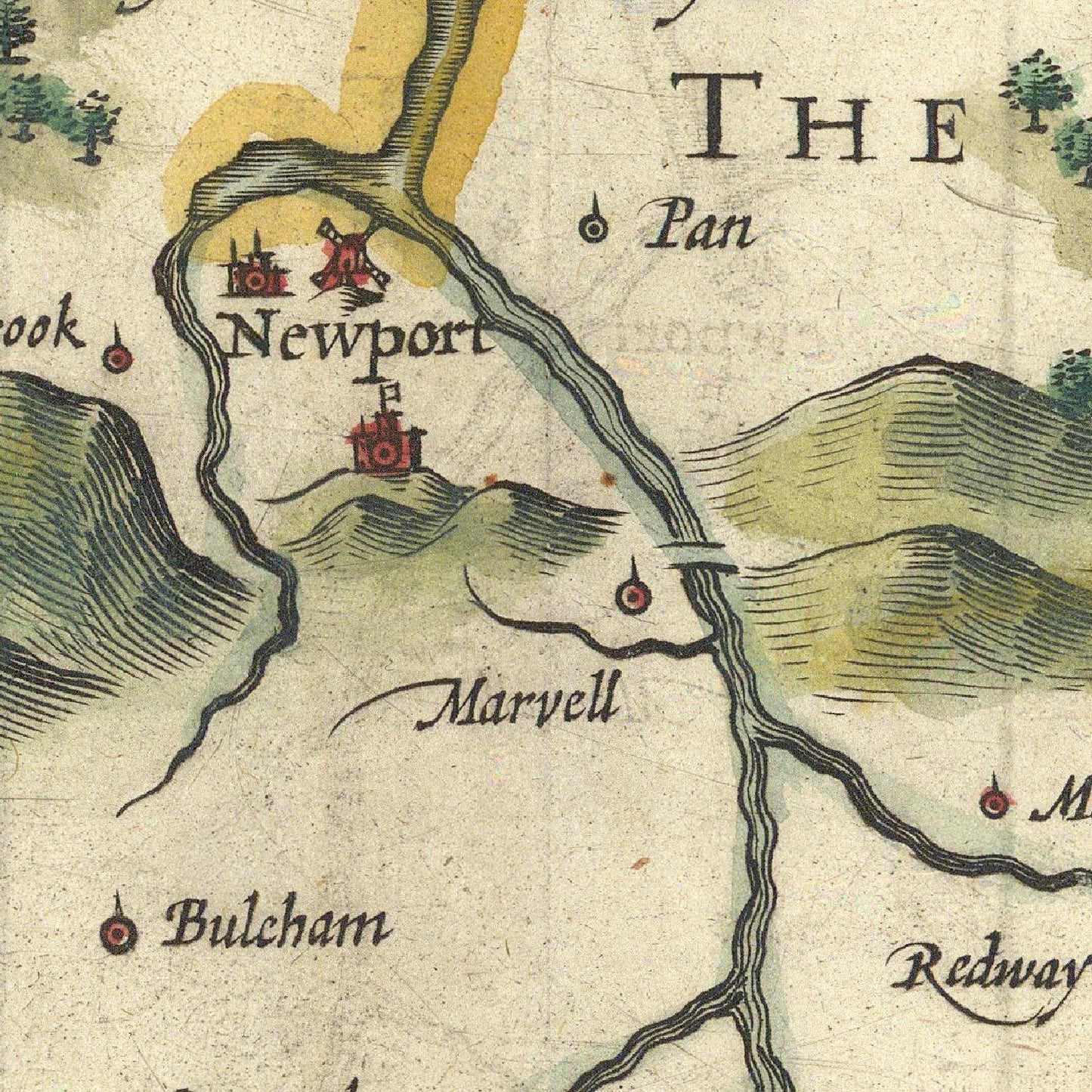 detail of the map from the centre
