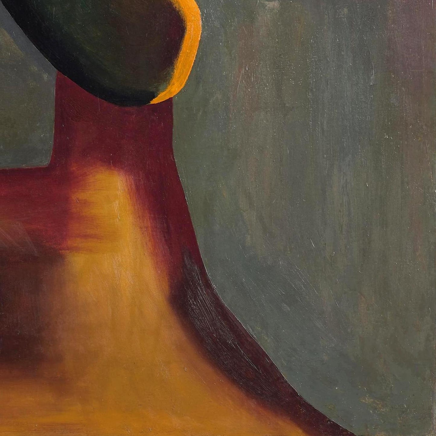 Abstract painting with warm colors on a textured background