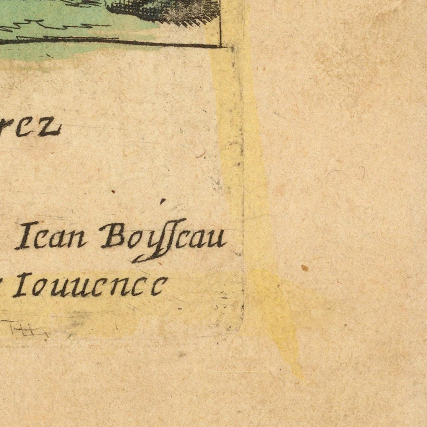 detail of the map from the bottom right corner