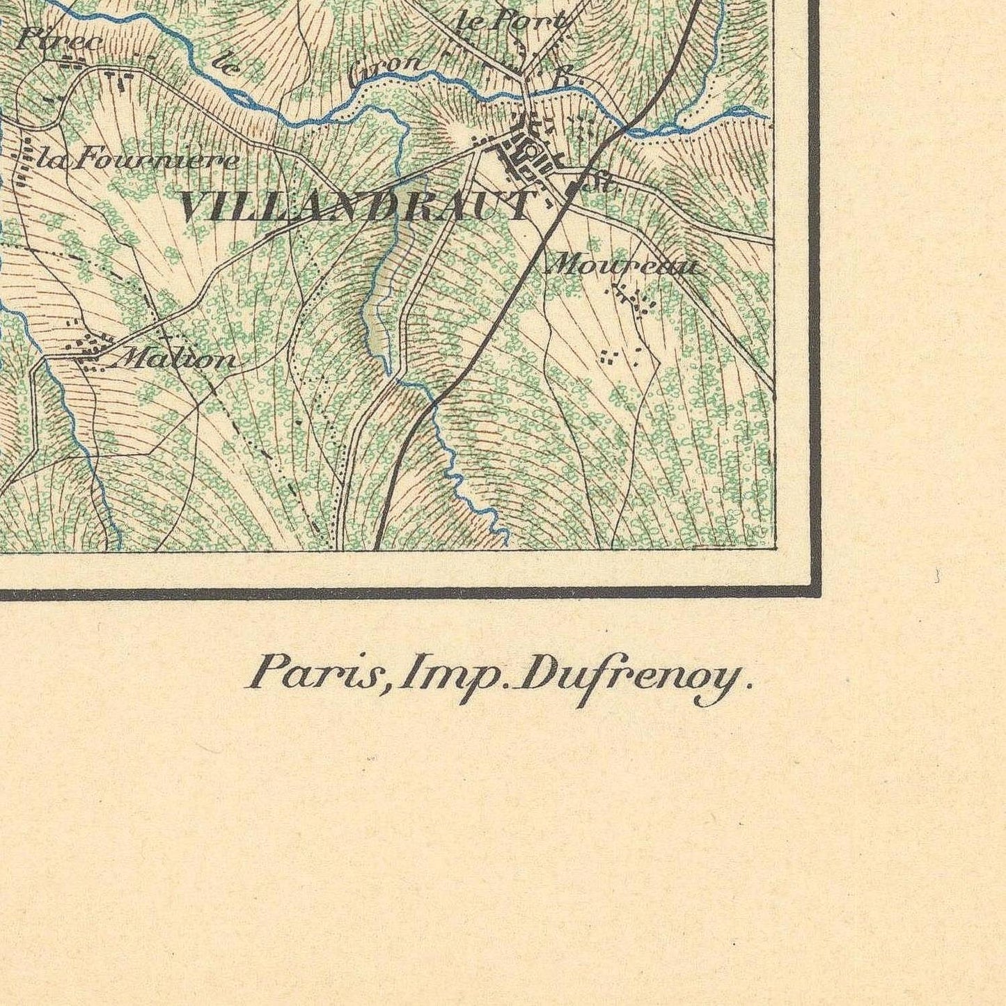 detail of the map from the bottom right corner