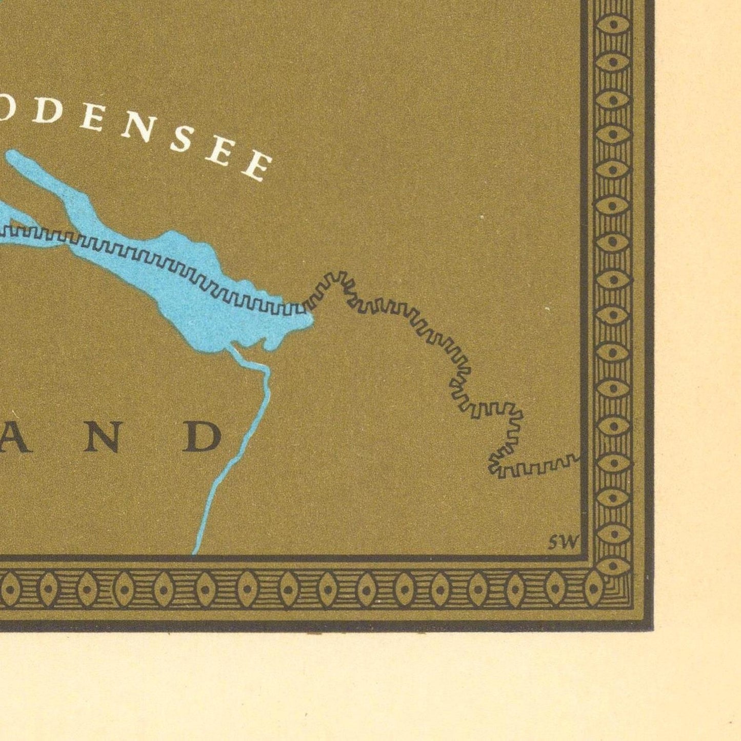 detail of the map from the bottom right corner