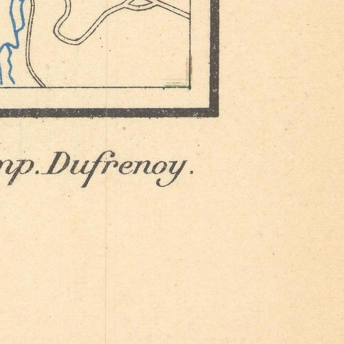 Vintage map with 'p. Dufrenoy' text on a beige background
