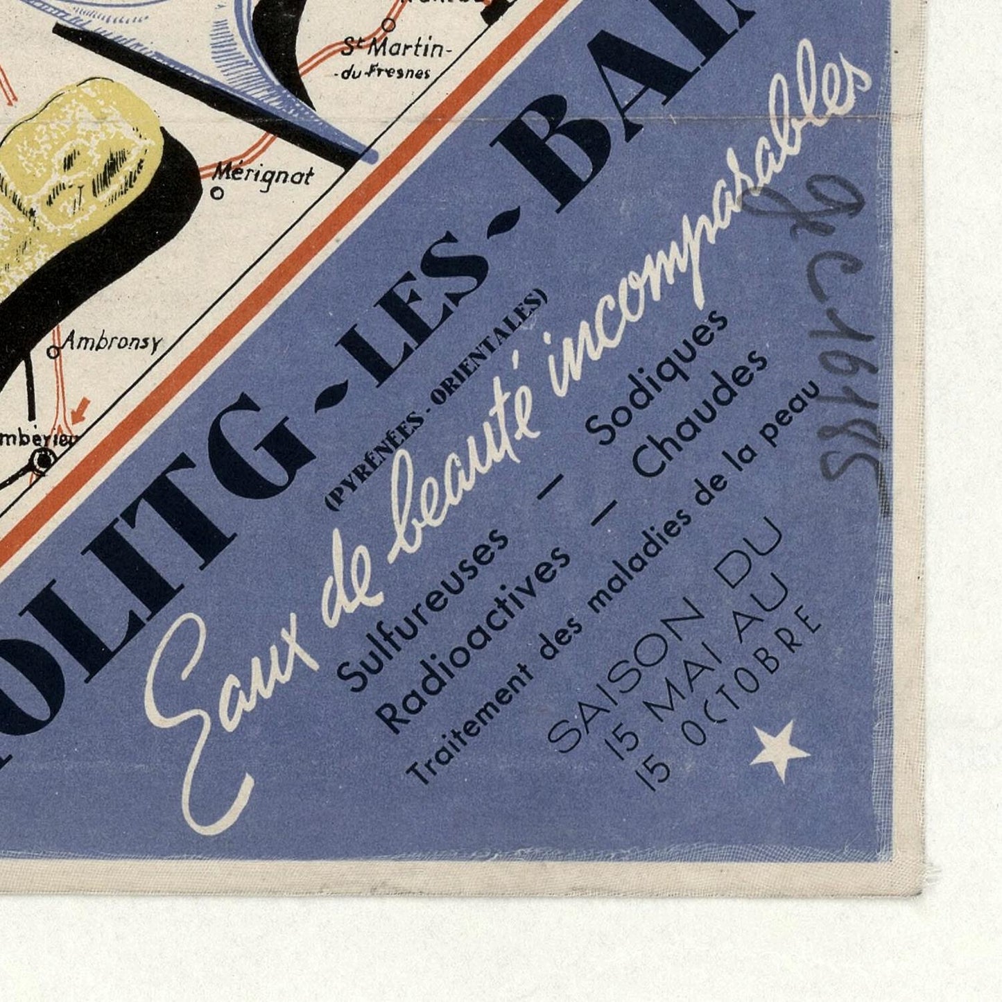 detail of the map from the bottom right corner