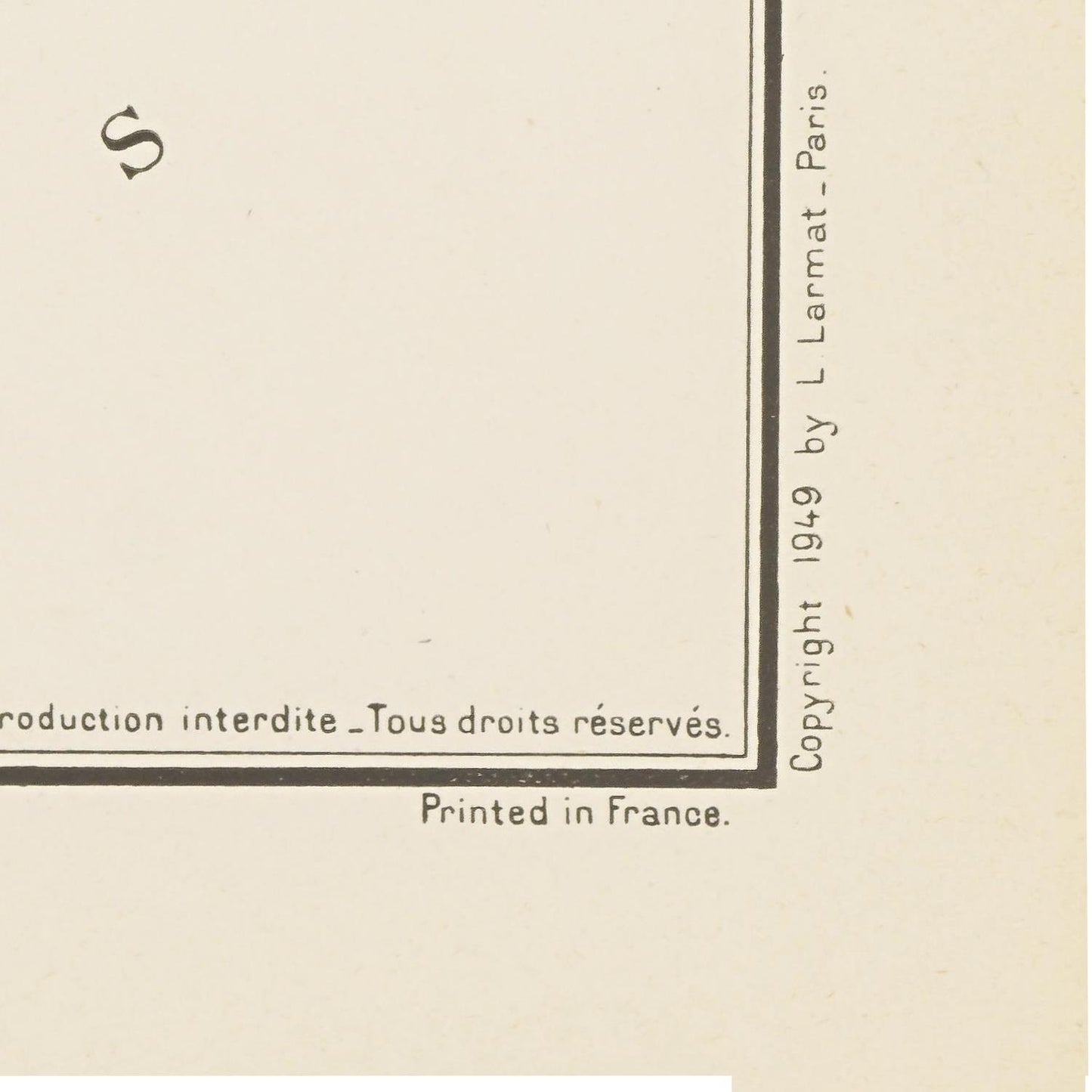 Copyright notice for a book or publication from 1949, printed in France.